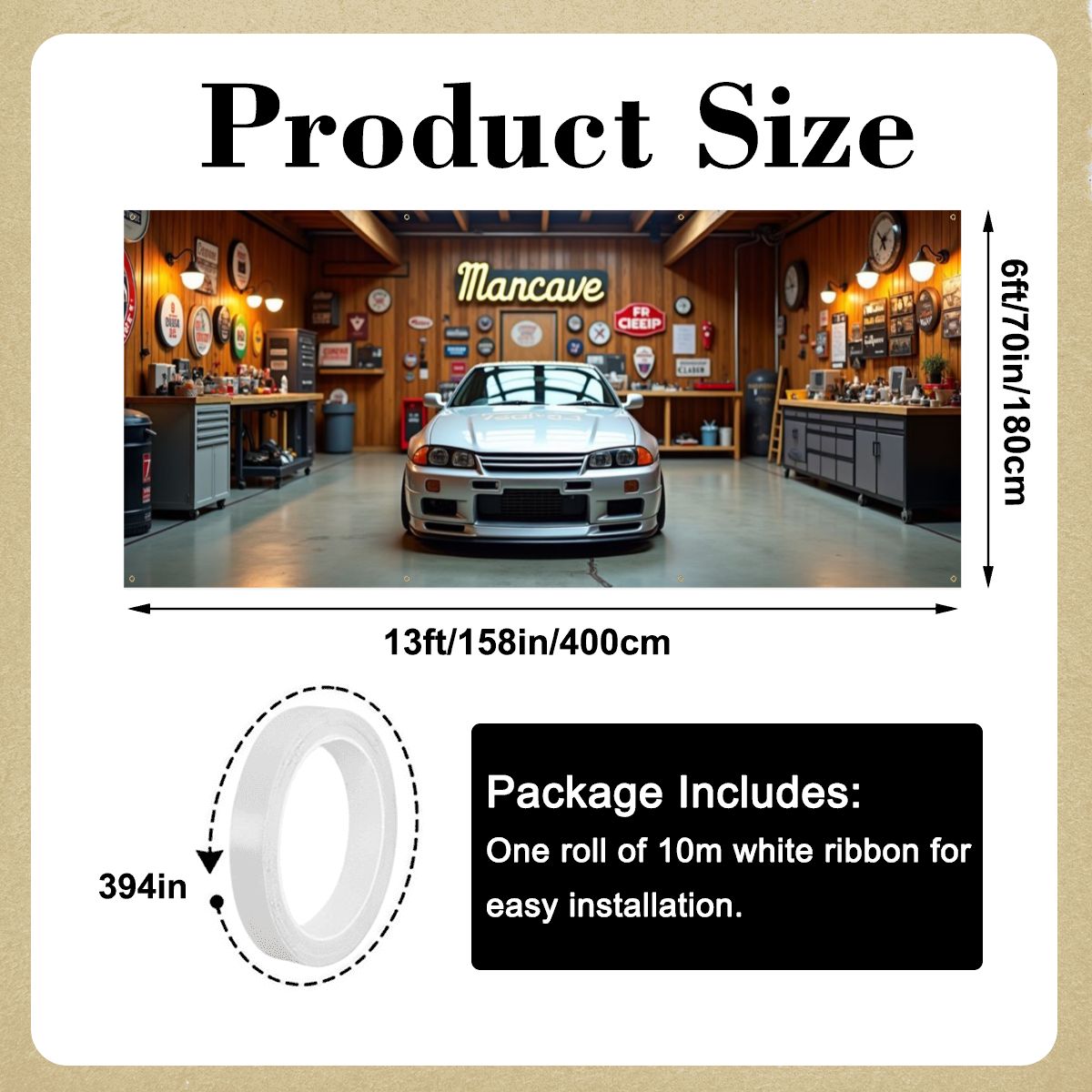 90s Nissan Skyline Garage Door Banner