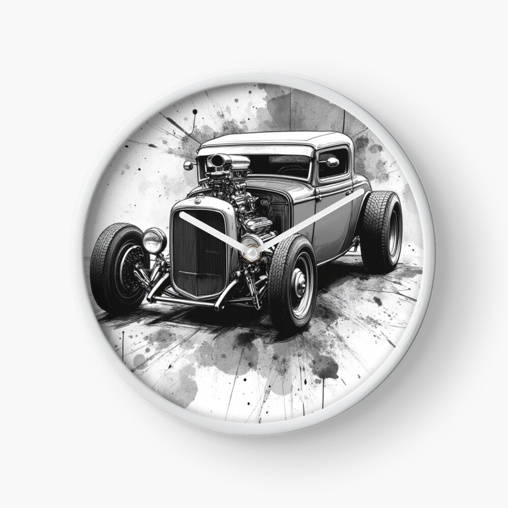 Vintage Hot Rod Wall Clock