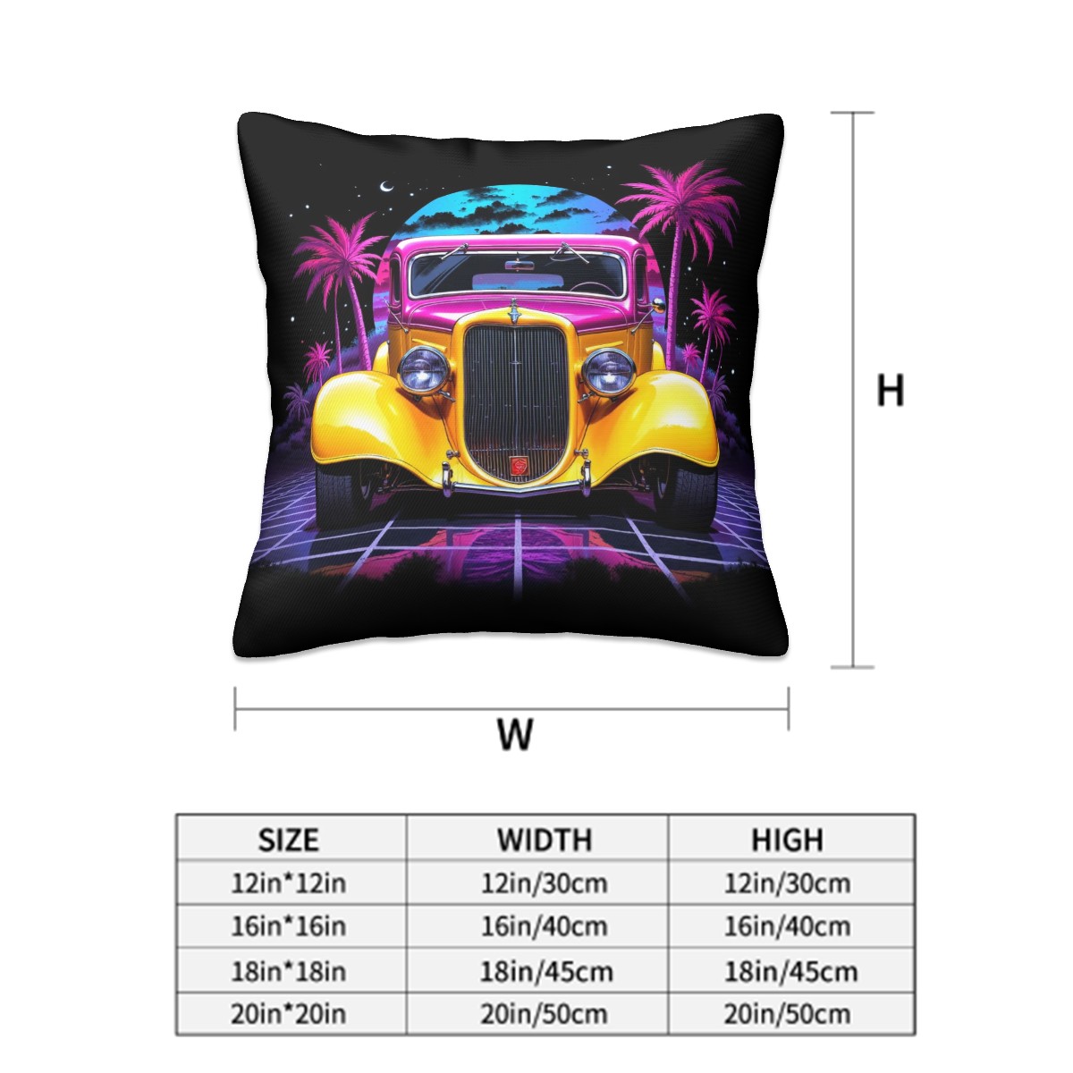 Midnight on Metal Hot Rod - Decorative Pillowcases