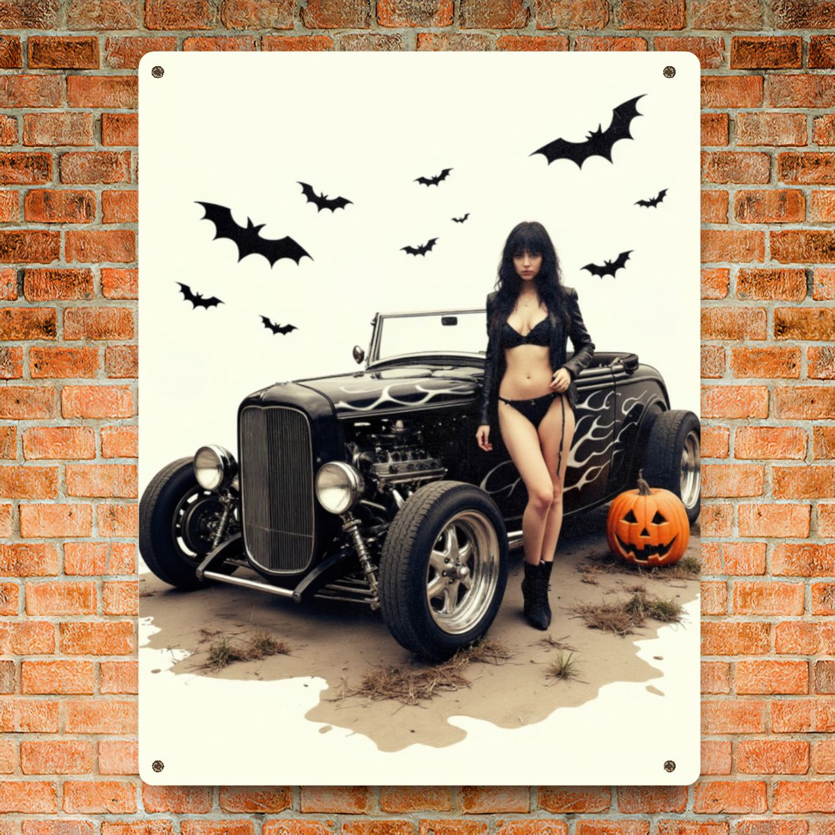 Halloween Hot Rod Tin Sign (USA)