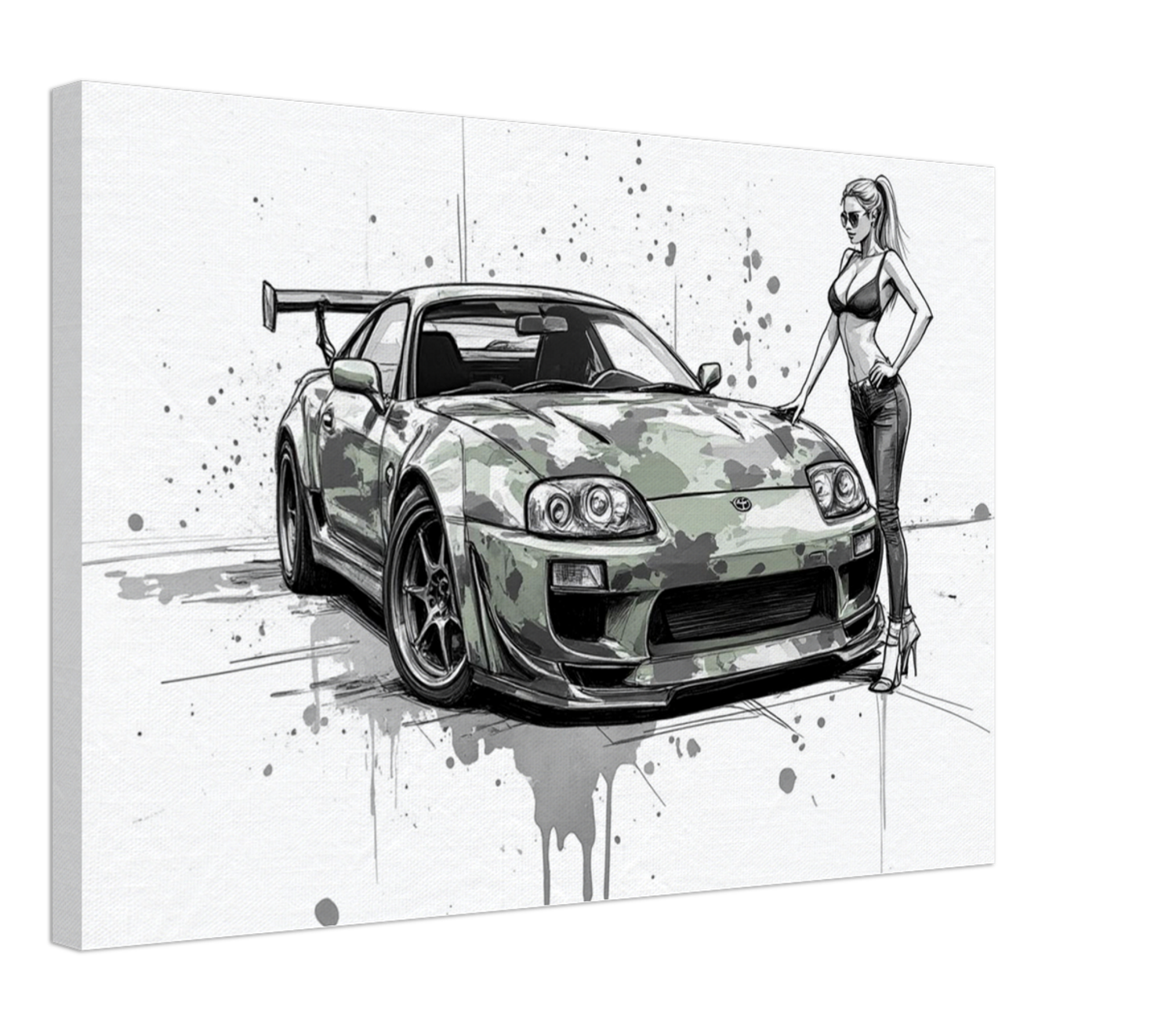 Pencil Sketch Style Canvas Wall Art