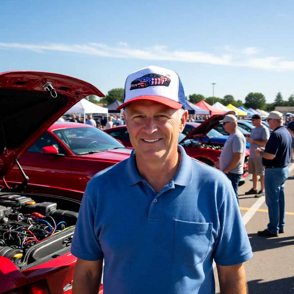 Patriotic Mustang Foam trucker hat