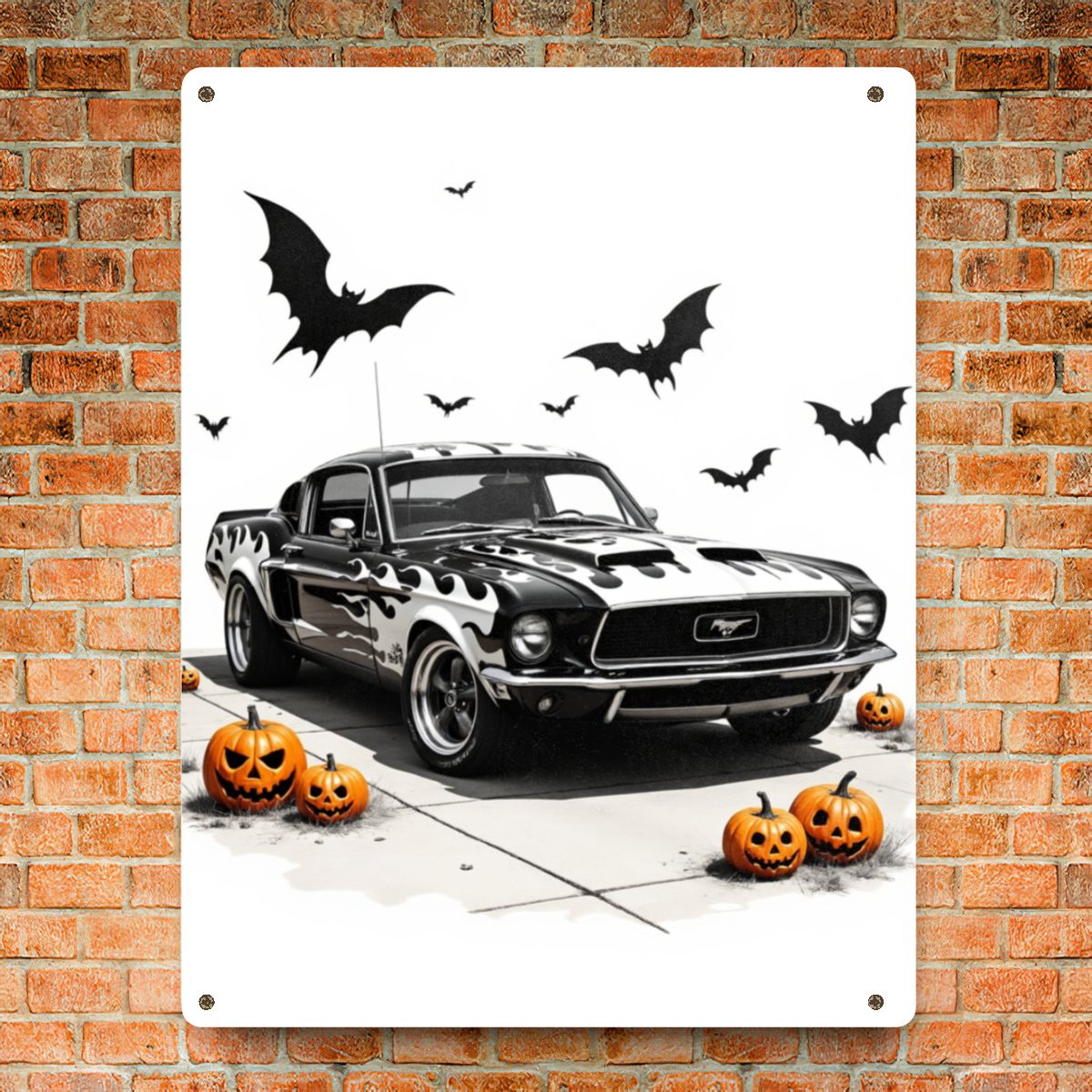 Halloween Mustang Tin Sign (USA)