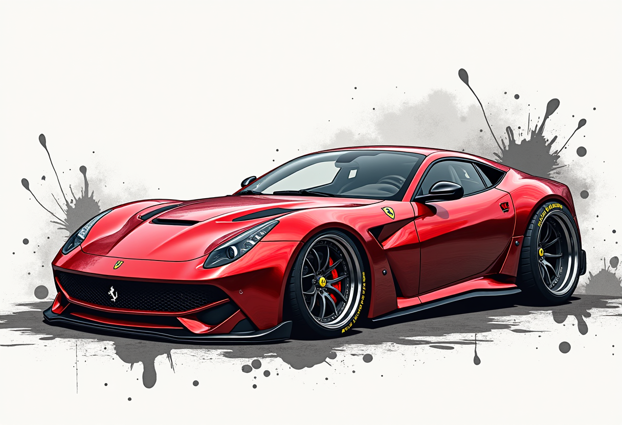 Modern Ferrari High-Res Automotive Art