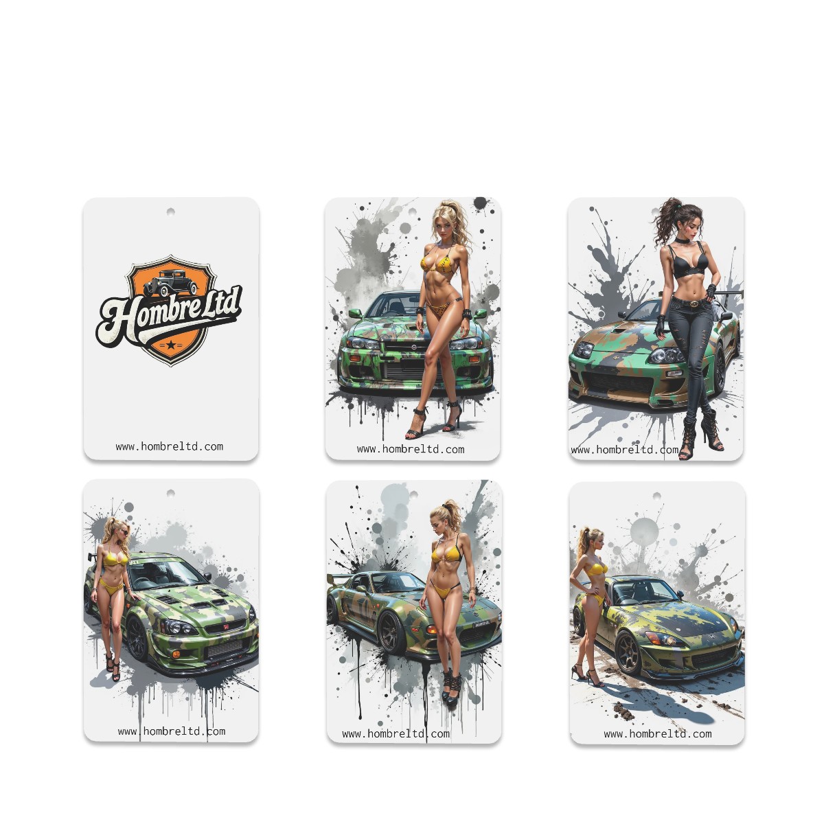 Rectangle Car Air Freshener Cards - 6 Pieces