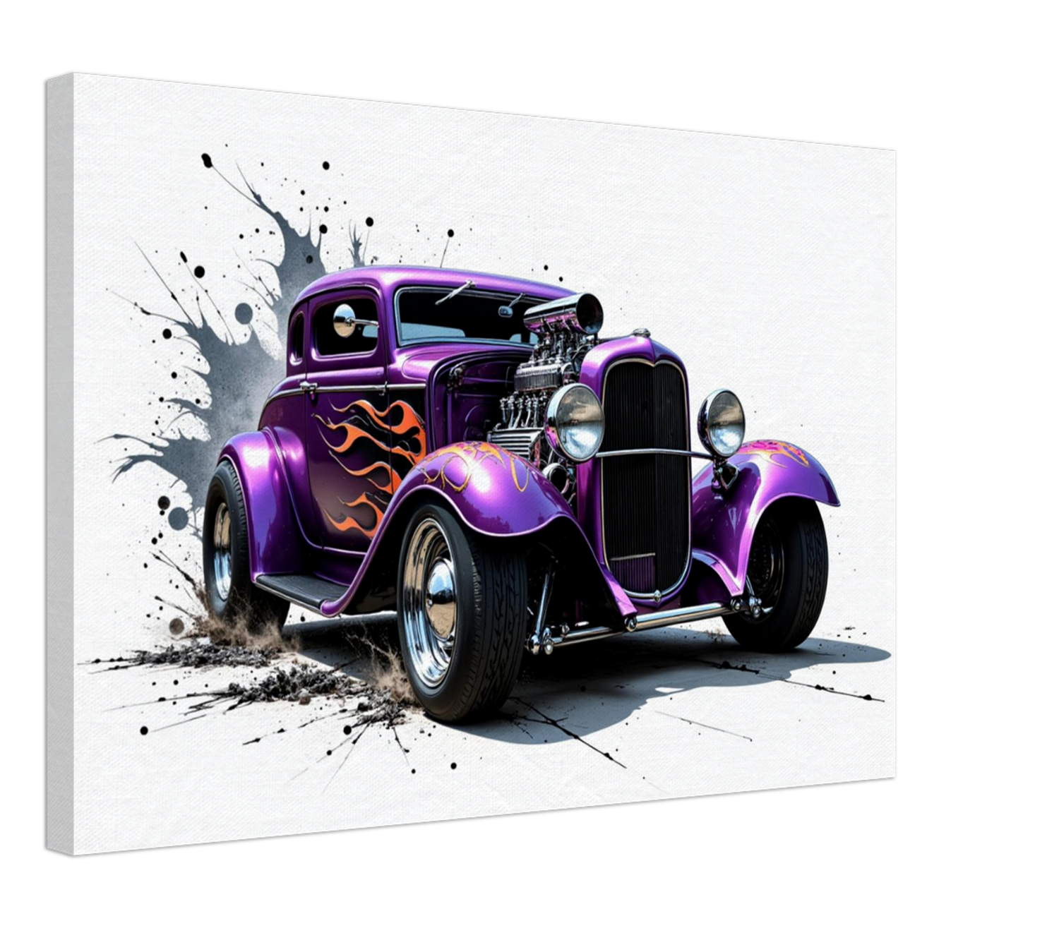 Purple Hot Rod Canvas Wall Art