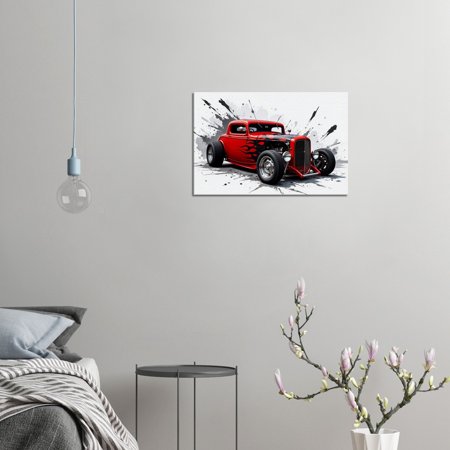 Red Hot Rod Canvas Wall Art