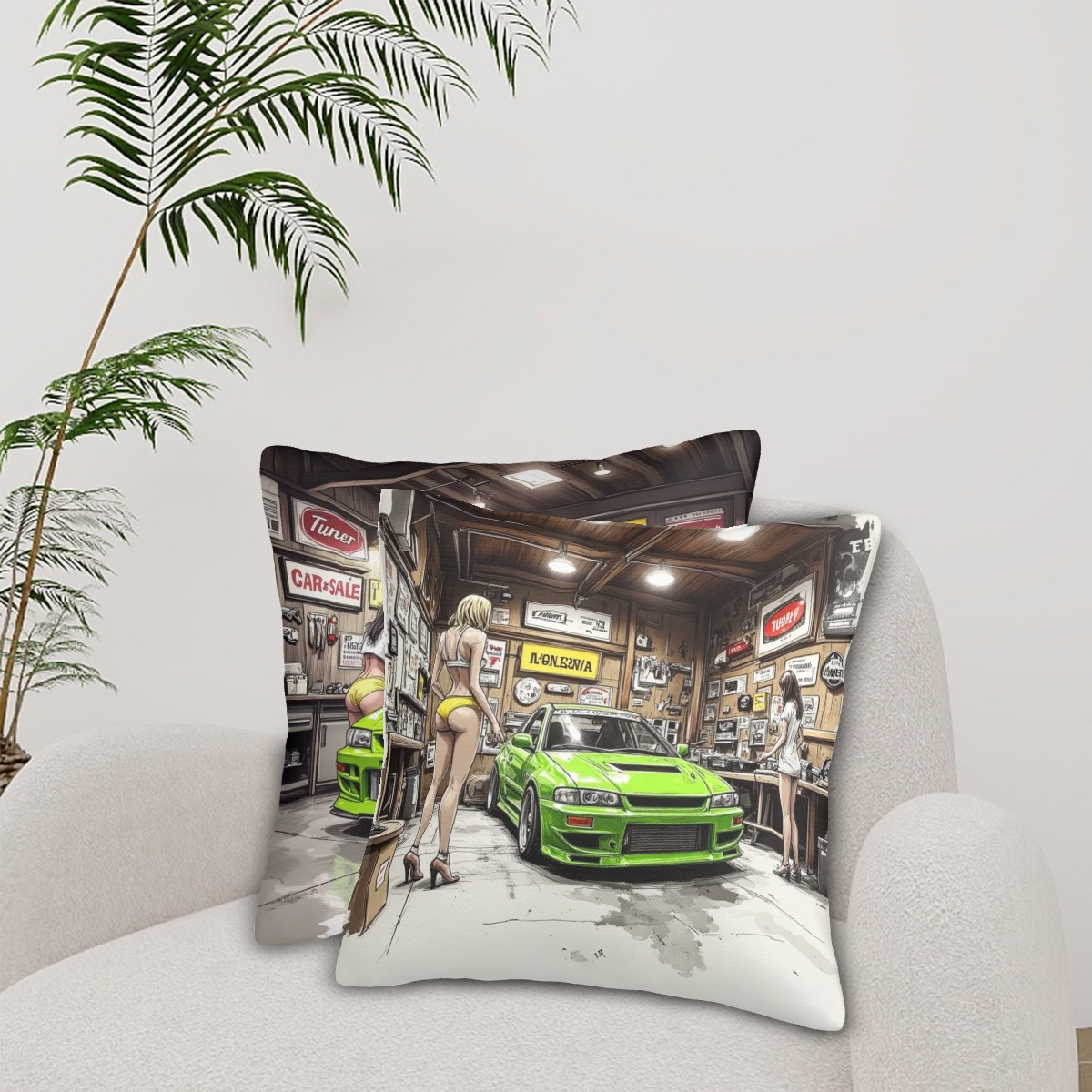 Mitsubishi Lancer Evo Workshop Decorative Pillowcases