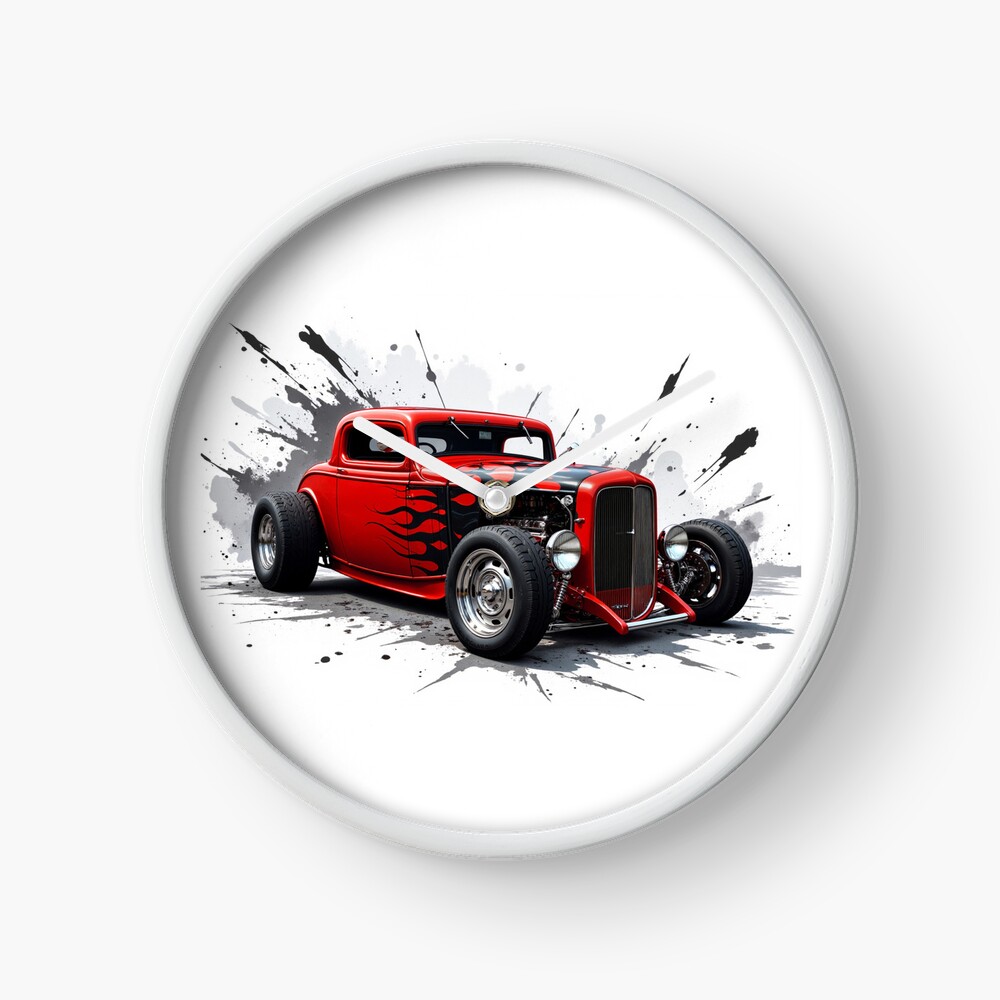 Red Hot Rod Wall Clock