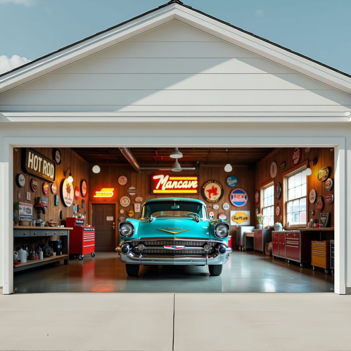 57 Chevrolet Bel Air Garage Door Banner