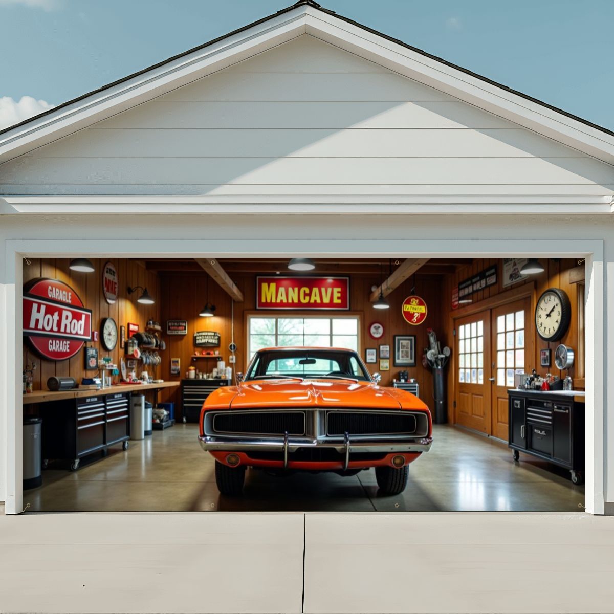 69 Charger Garage Door Banner