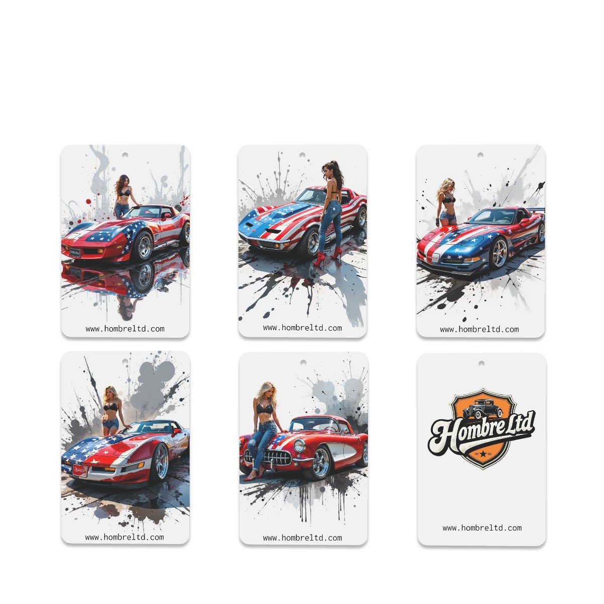 Rectangle Car Air Freshener Cards - 6 Pieces