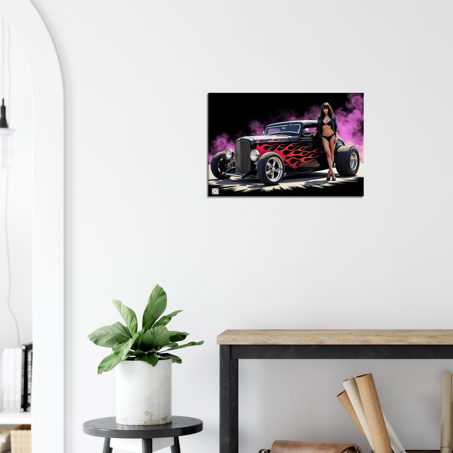 "Living Art" Black Hot Rod on Canvas