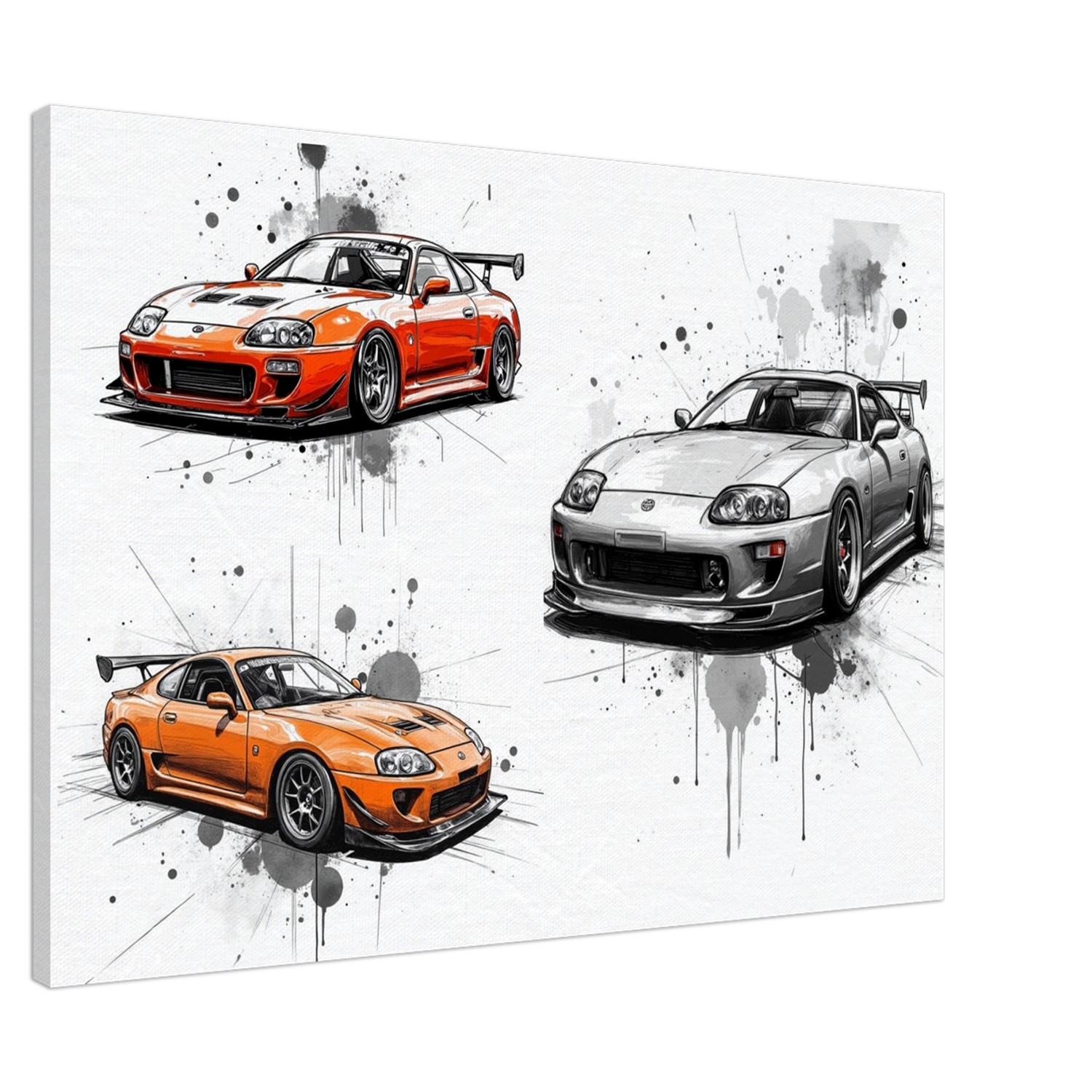 Pencil Sketch Style Triple Supra Mounted Canvas