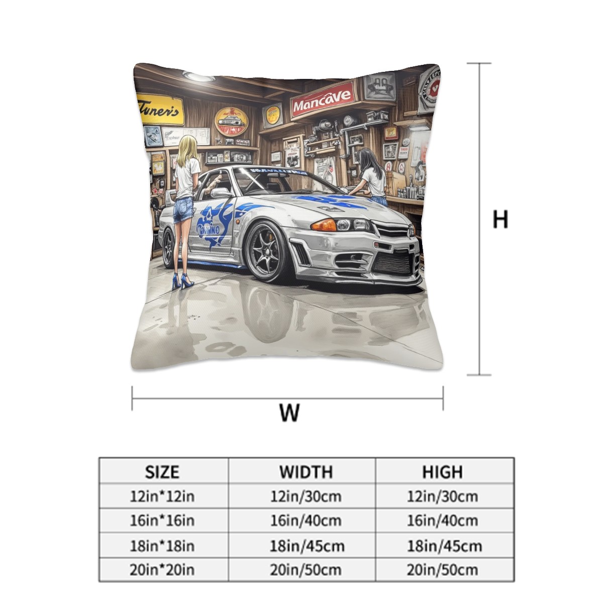 Nissan Skyline Workshop Decorative Pillowcases