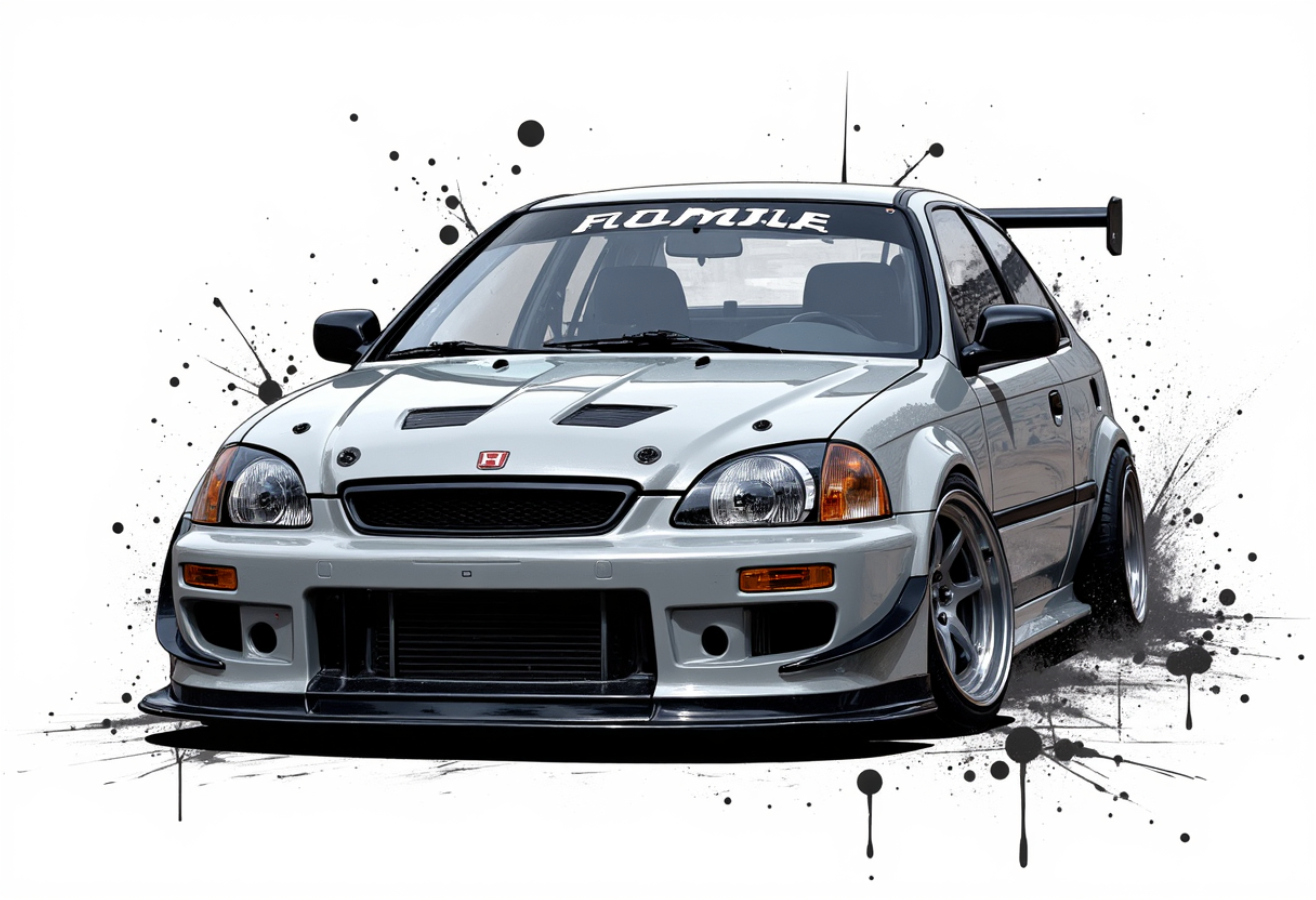 Tuned Civic Art Print