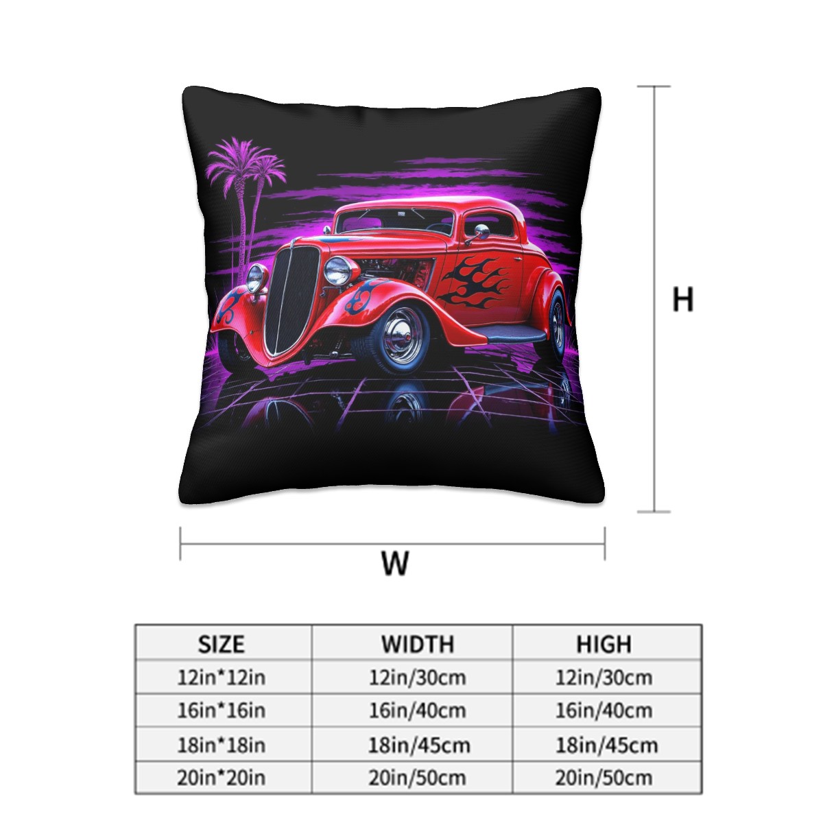 Midnight on Metal Hot Rod - Decorative Pillowcases