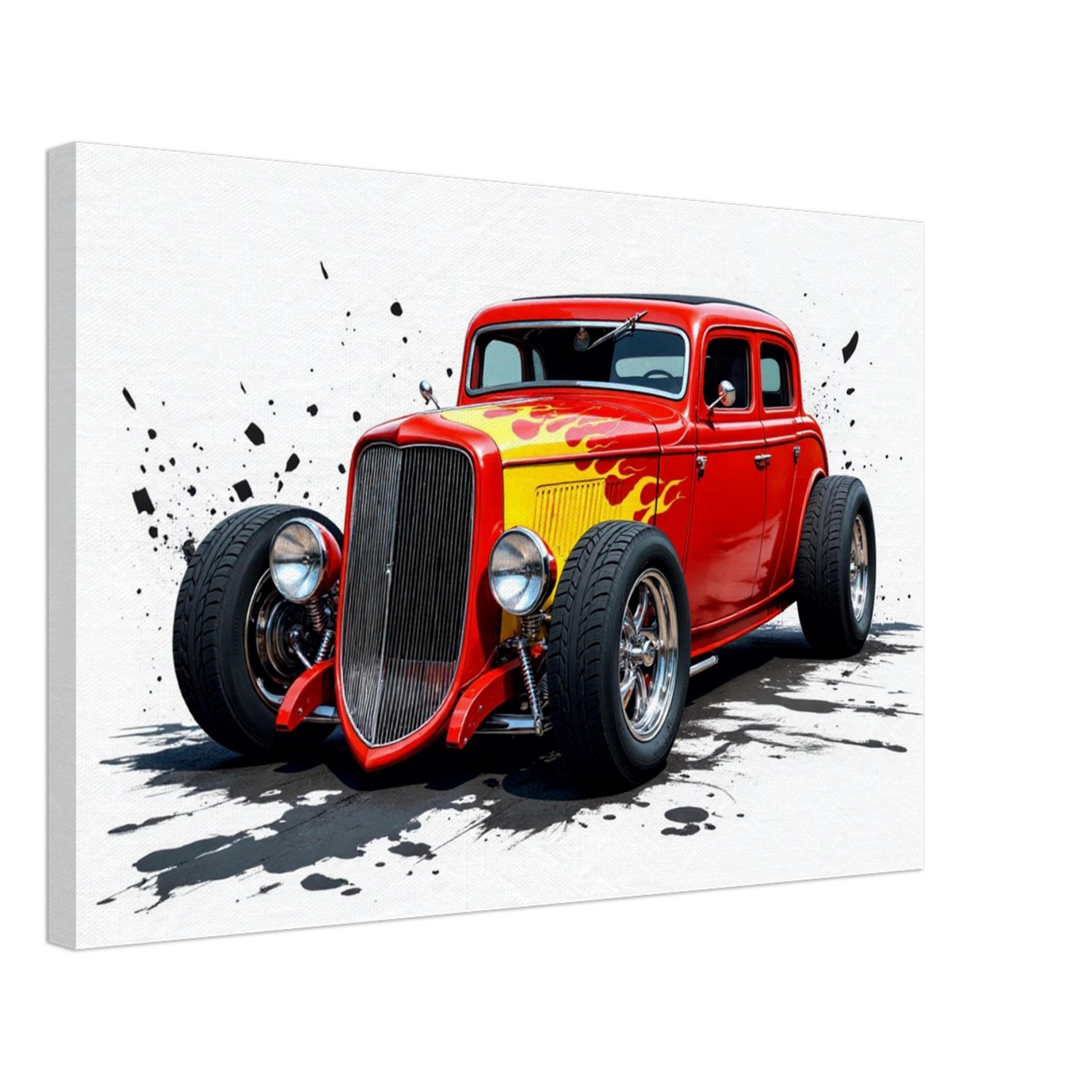 1930s Chevy Hot Rod Mounted Canvas