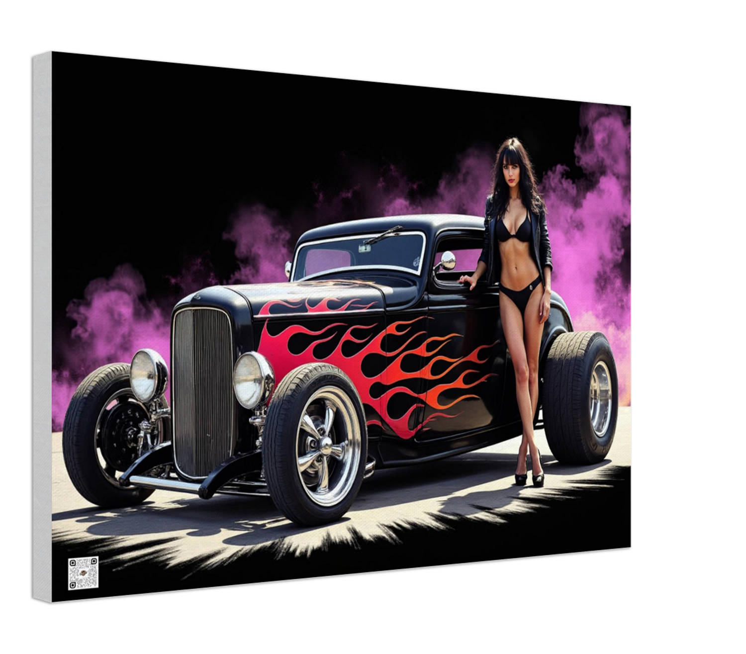 "Living Art" Black Hot Rod on Canvas