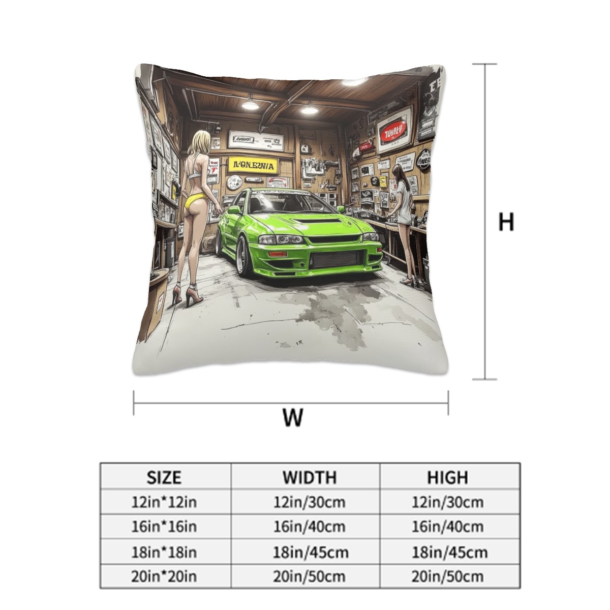 Mitsubishi Lancer Evo Workshop Decorative Pillowcases
