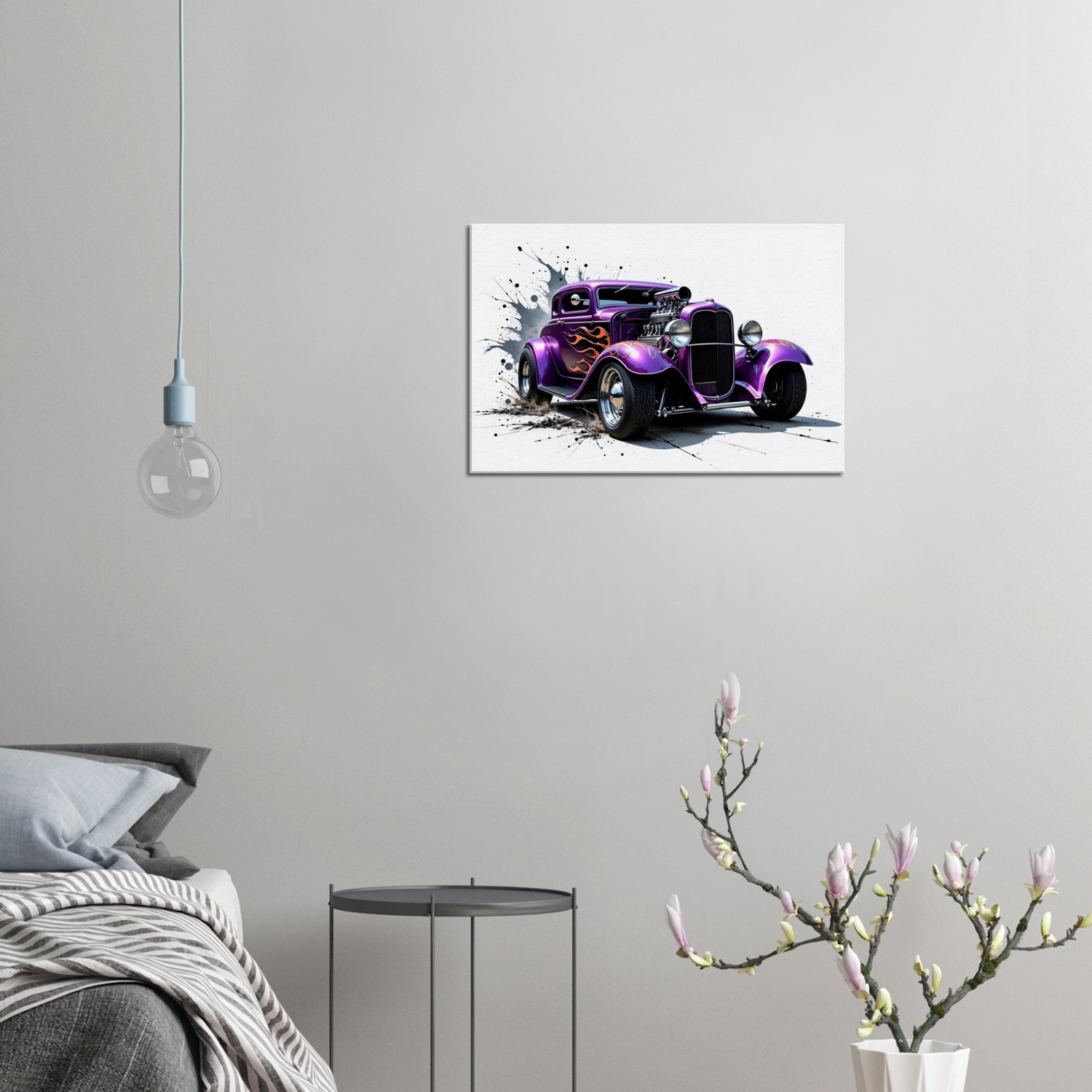 Purple Hot Rod Canvas Wall Art