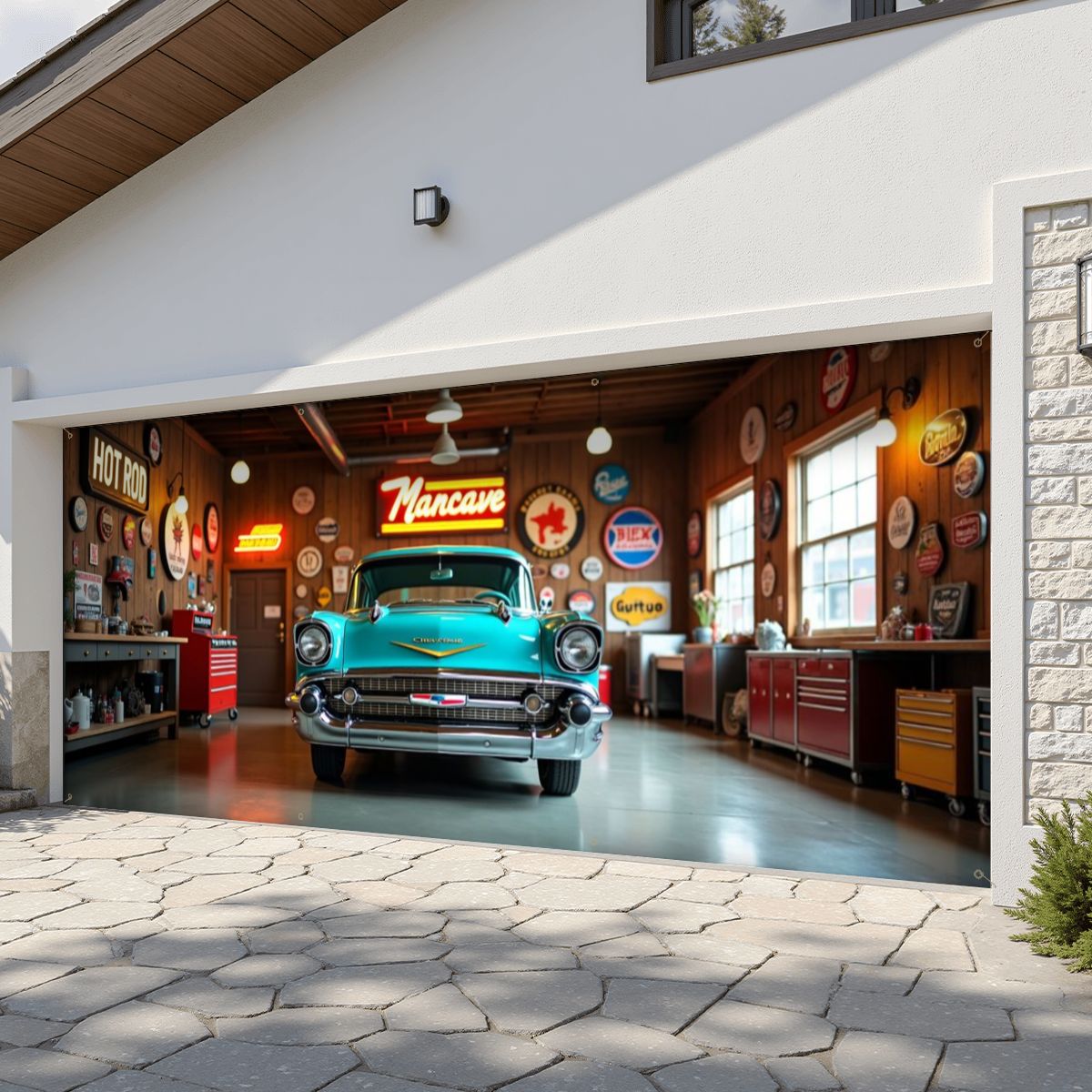 57 Chevrolet Bel Air Garage Door Banner