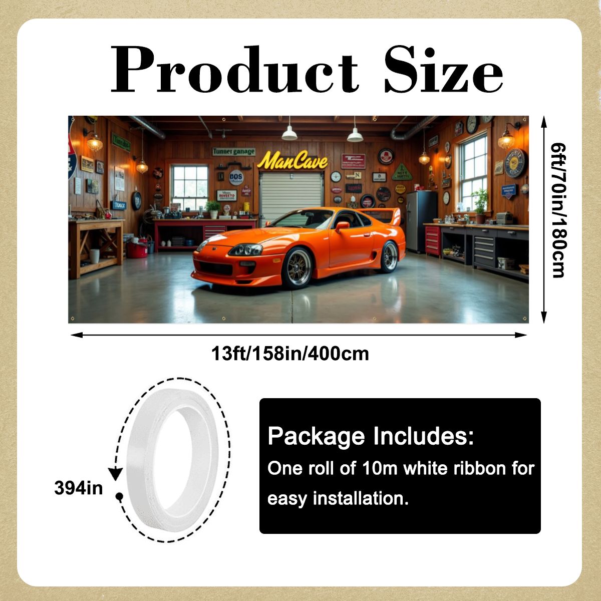 90s Toyota Supra Garage Door Banner