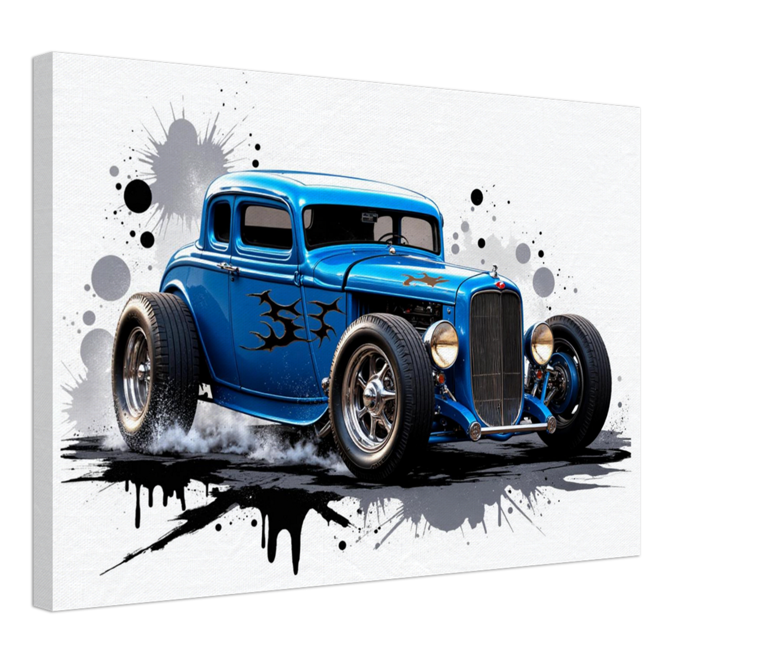 Blue Hot Rod Canvas Wall Art