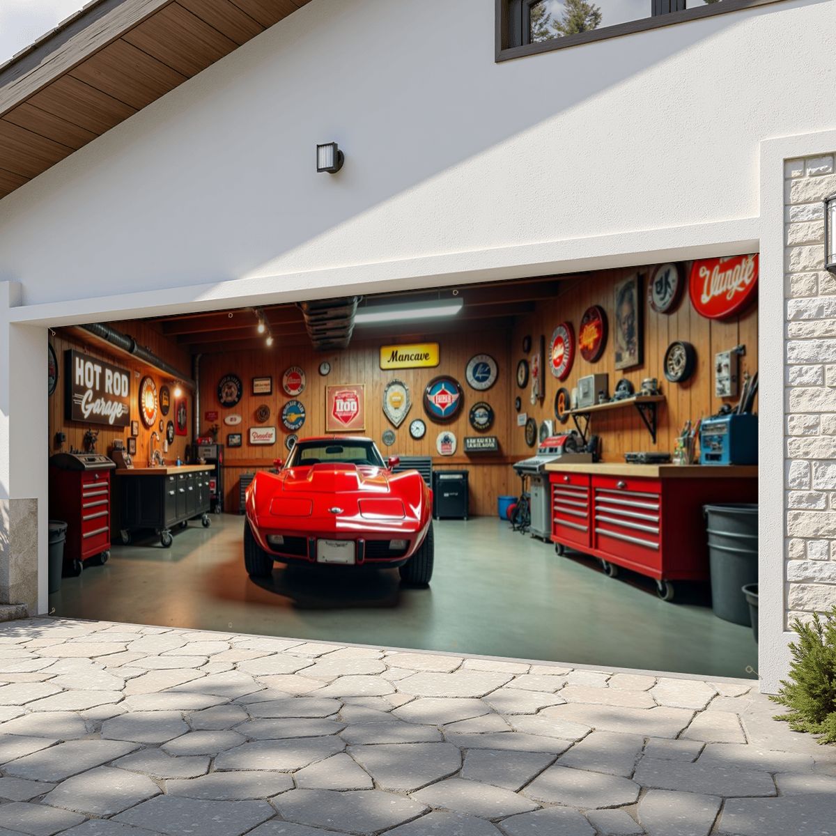 80s Corvette Garage Door Banner
