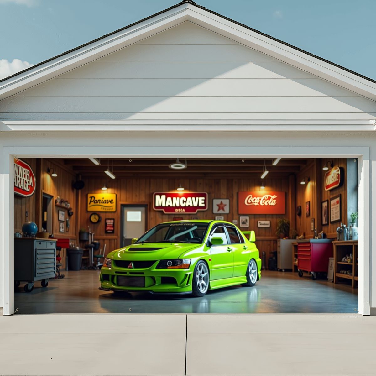 Mitsubishi Lancer Evo Garage Door Banner