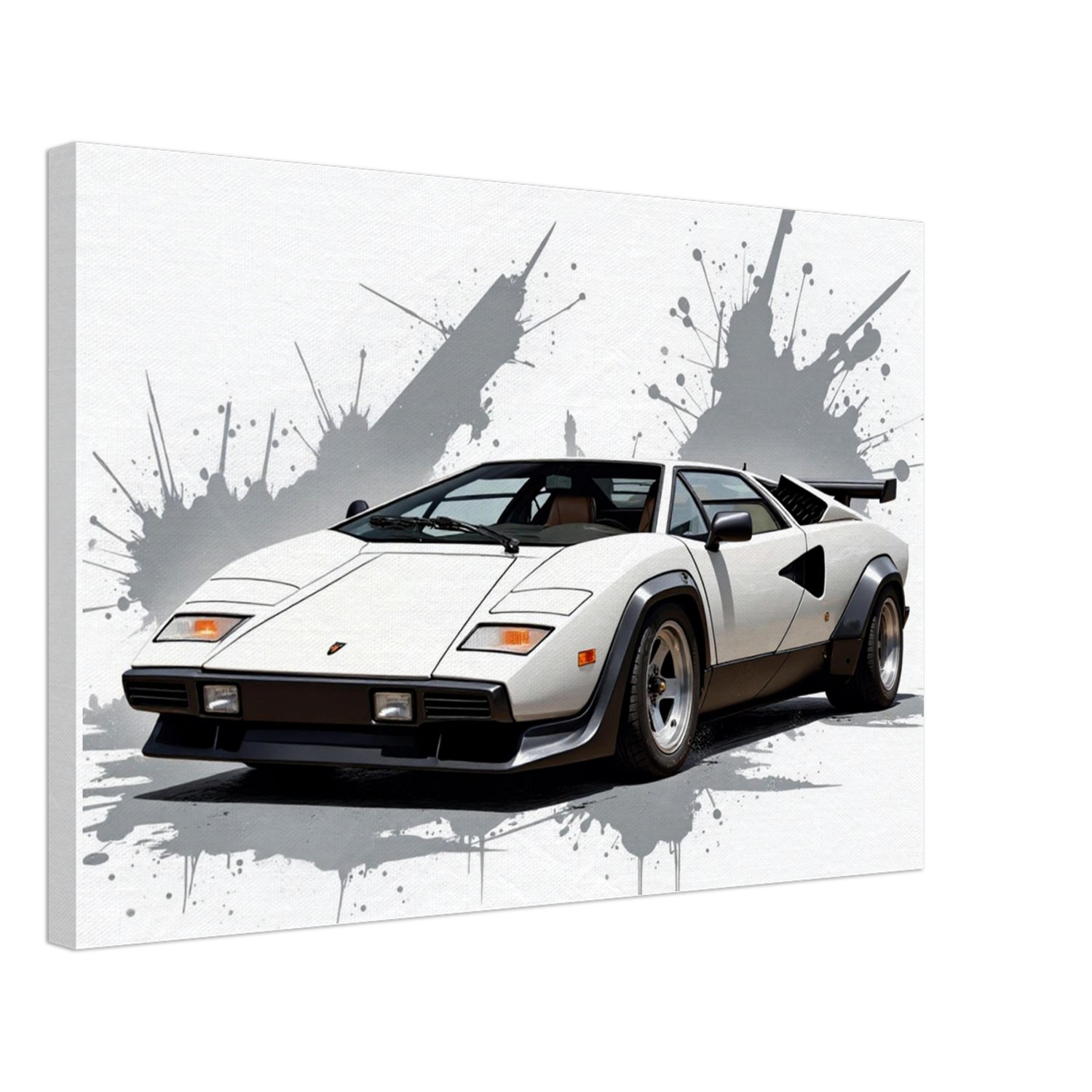 Lamborghini Countach Mounted Canvas