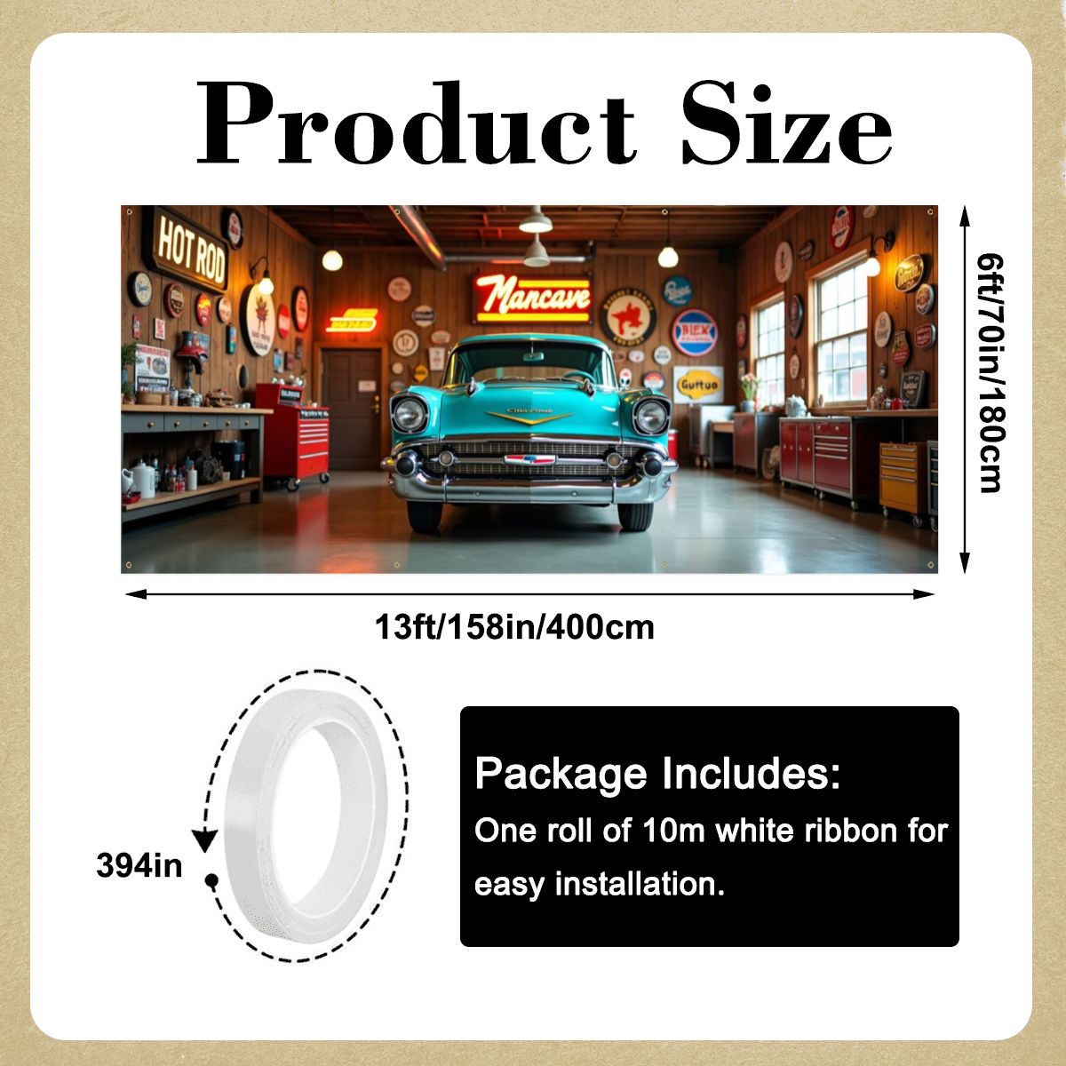 57 Chevrolet Bel Air Garage Door Banner