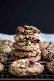 Eggless Oats Cranberry Pistachio Cookies 