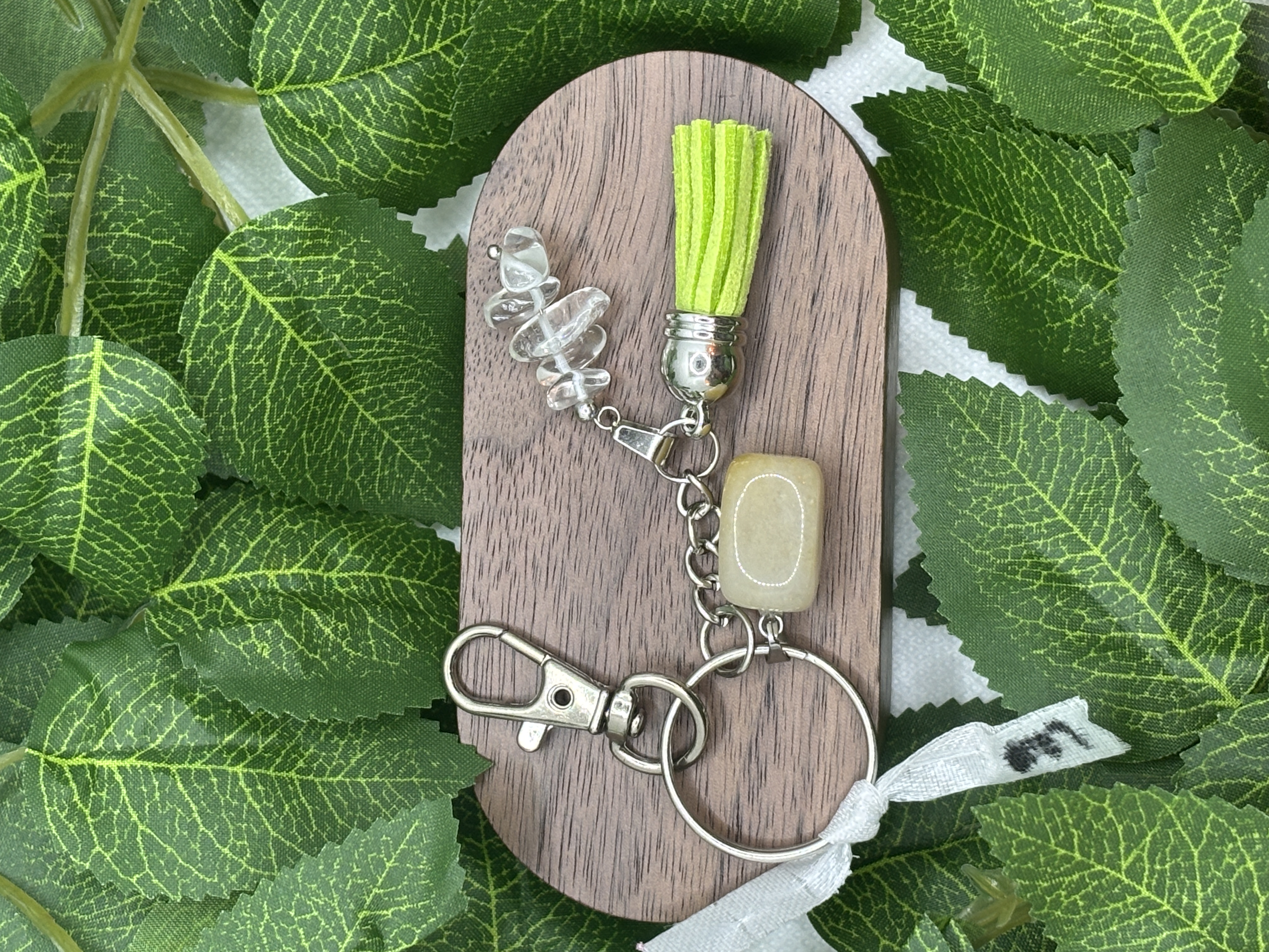 Porte-clé en Agate et cristal