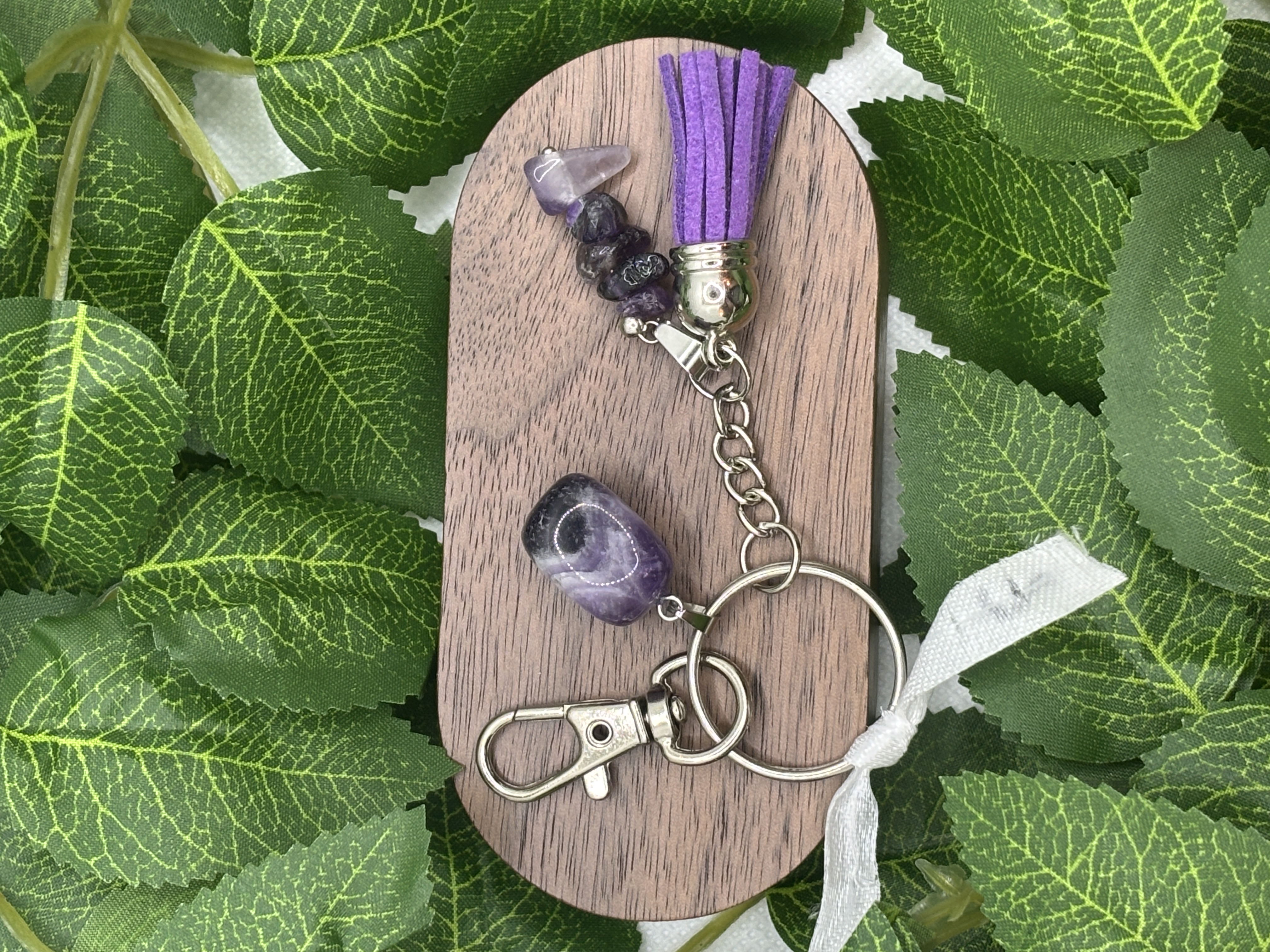 Porte-clé en Agate et Améthyste