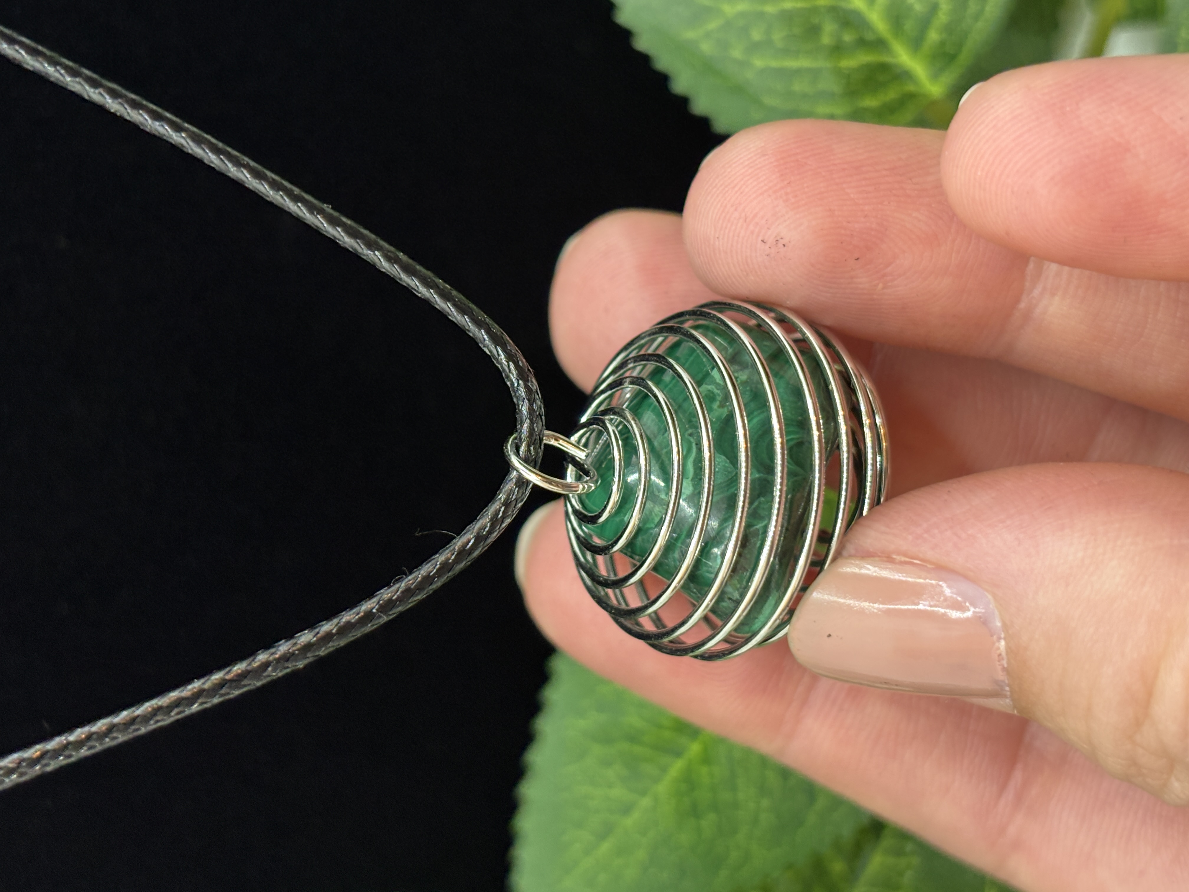 Collier sphère en Malachite