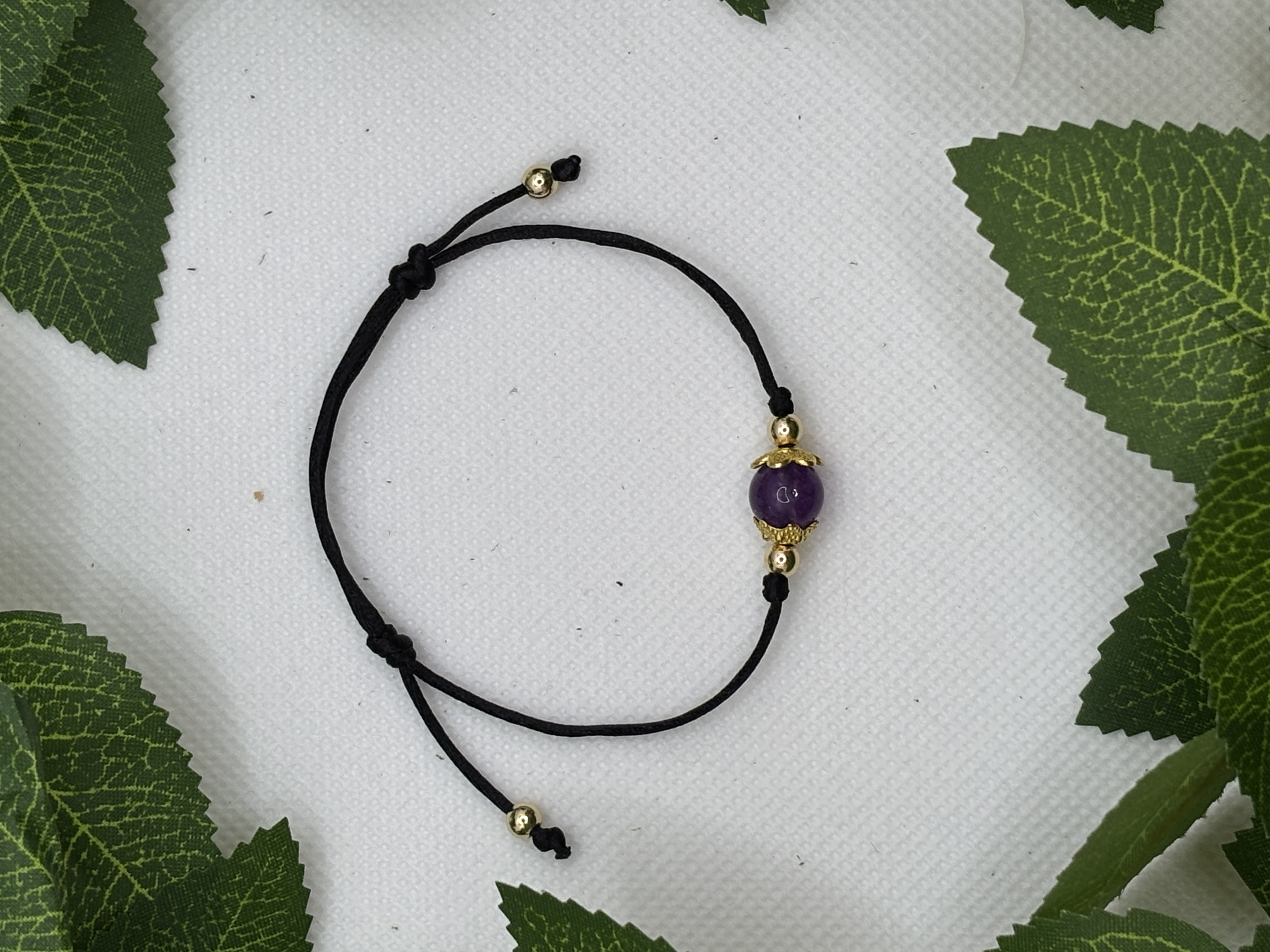 Bracelet cordon en améthyste