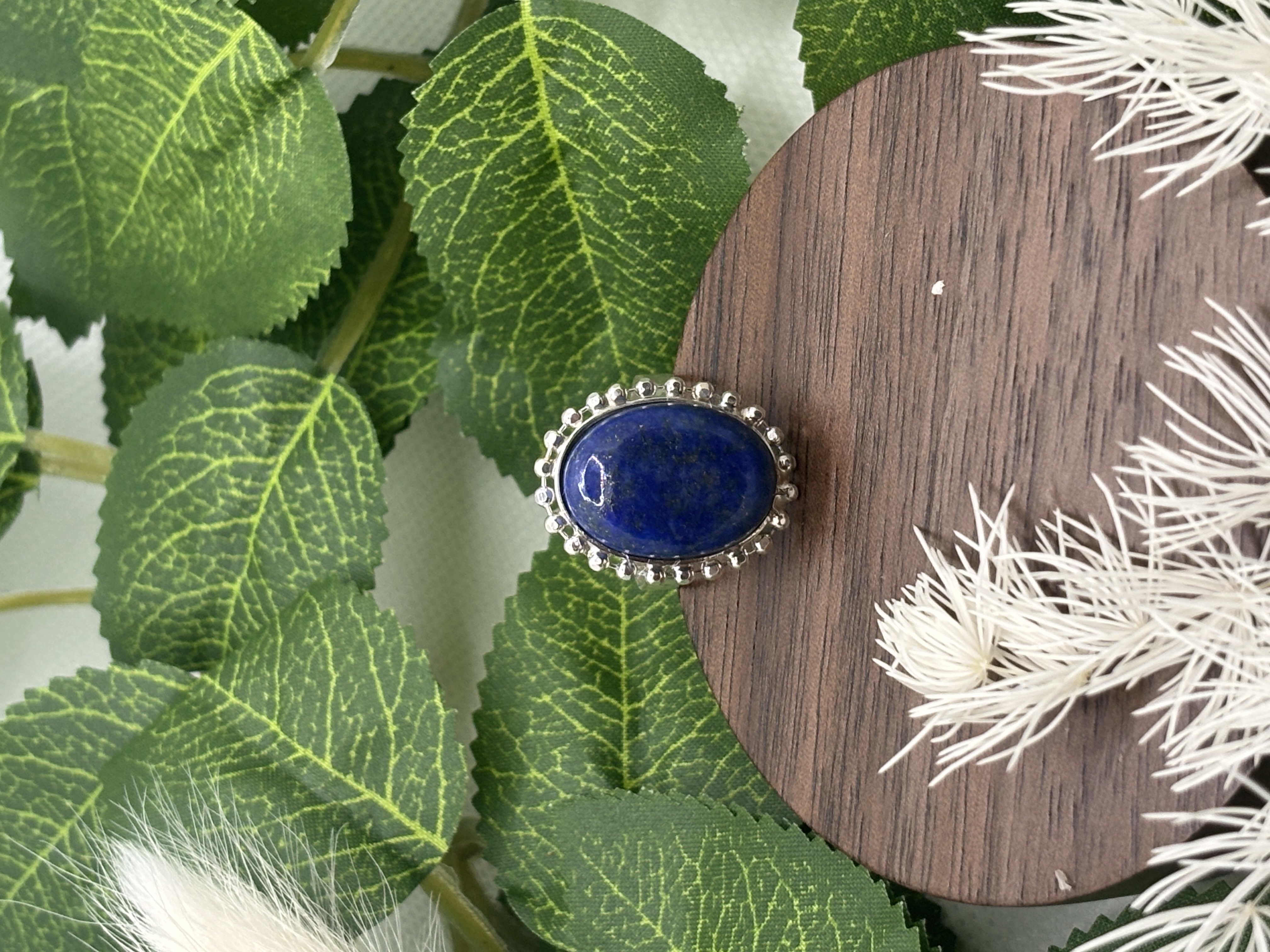 Bague réglable en lapis lazuli