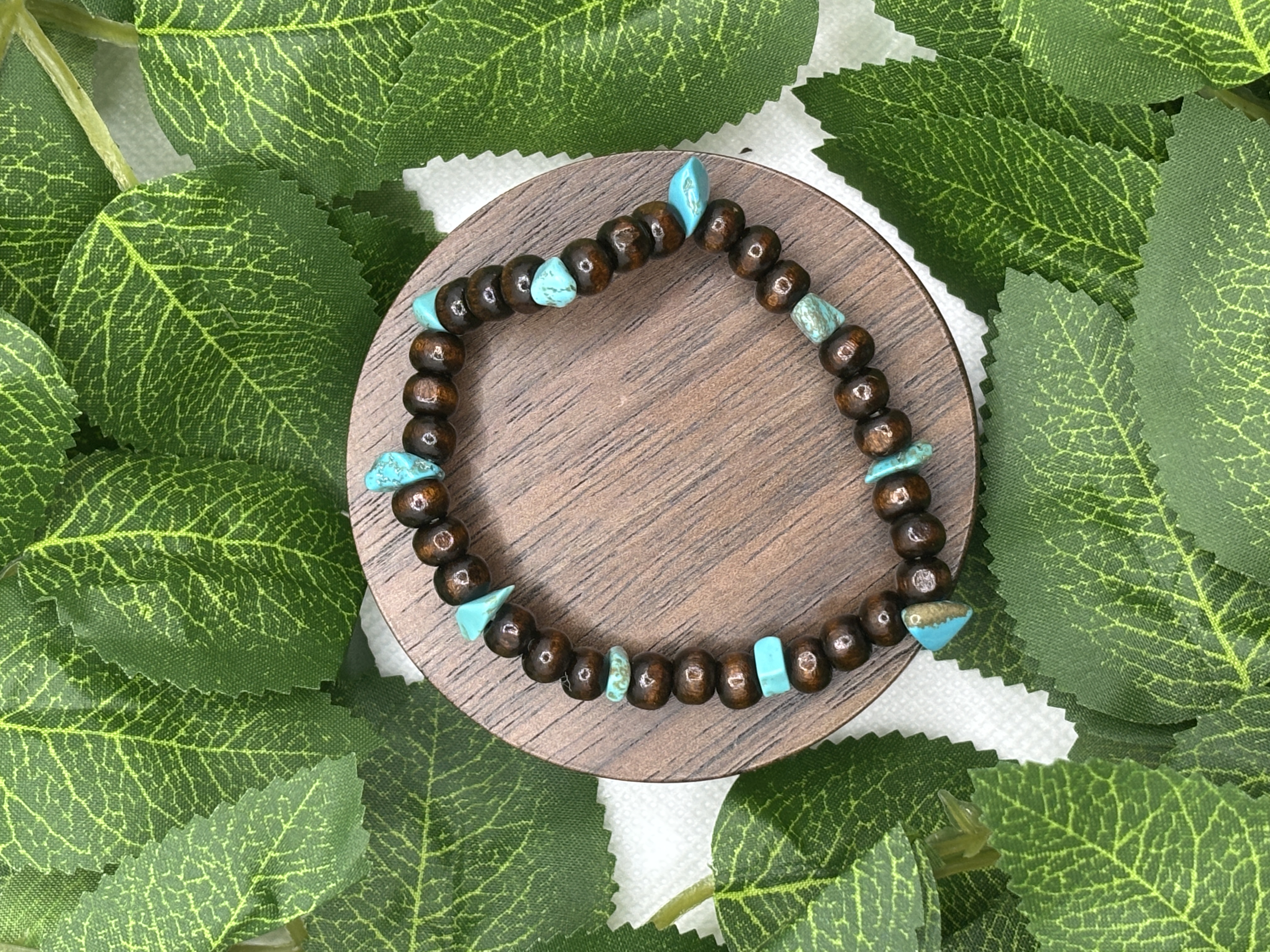 Bracelet bohème chips et bois