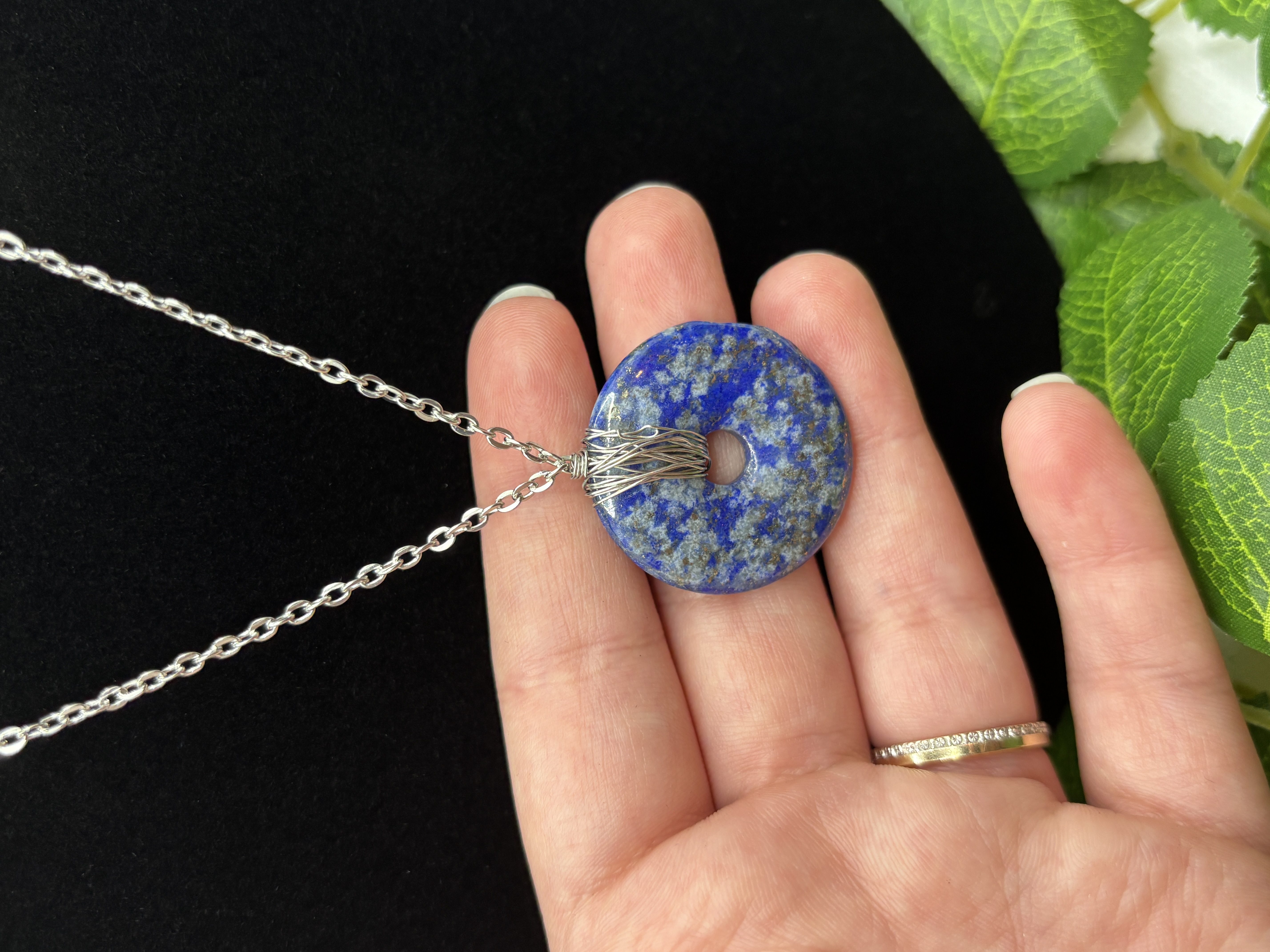 Collier rondelle en lapis lazuli