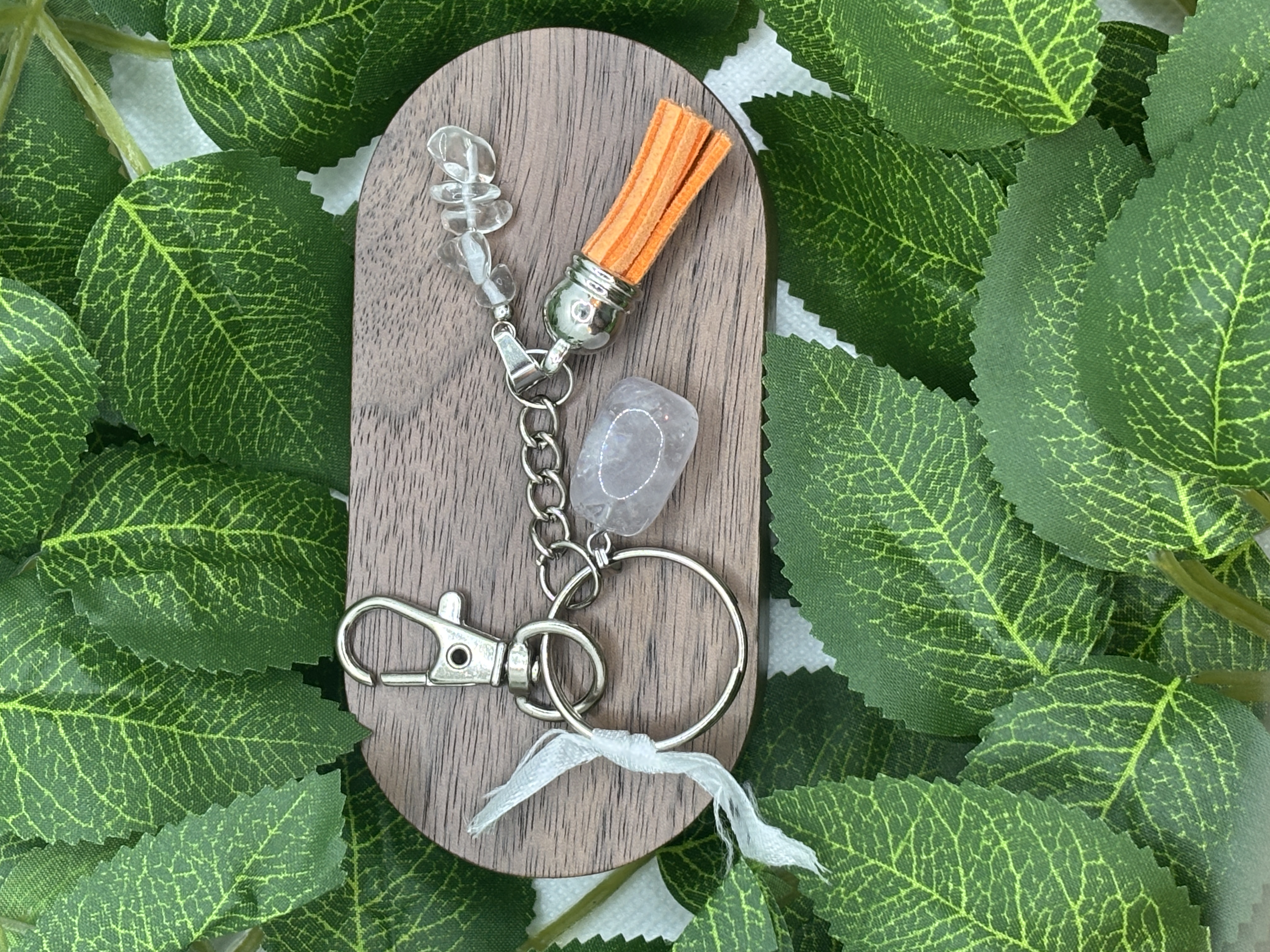 Porte-clé en Agate et Cristal