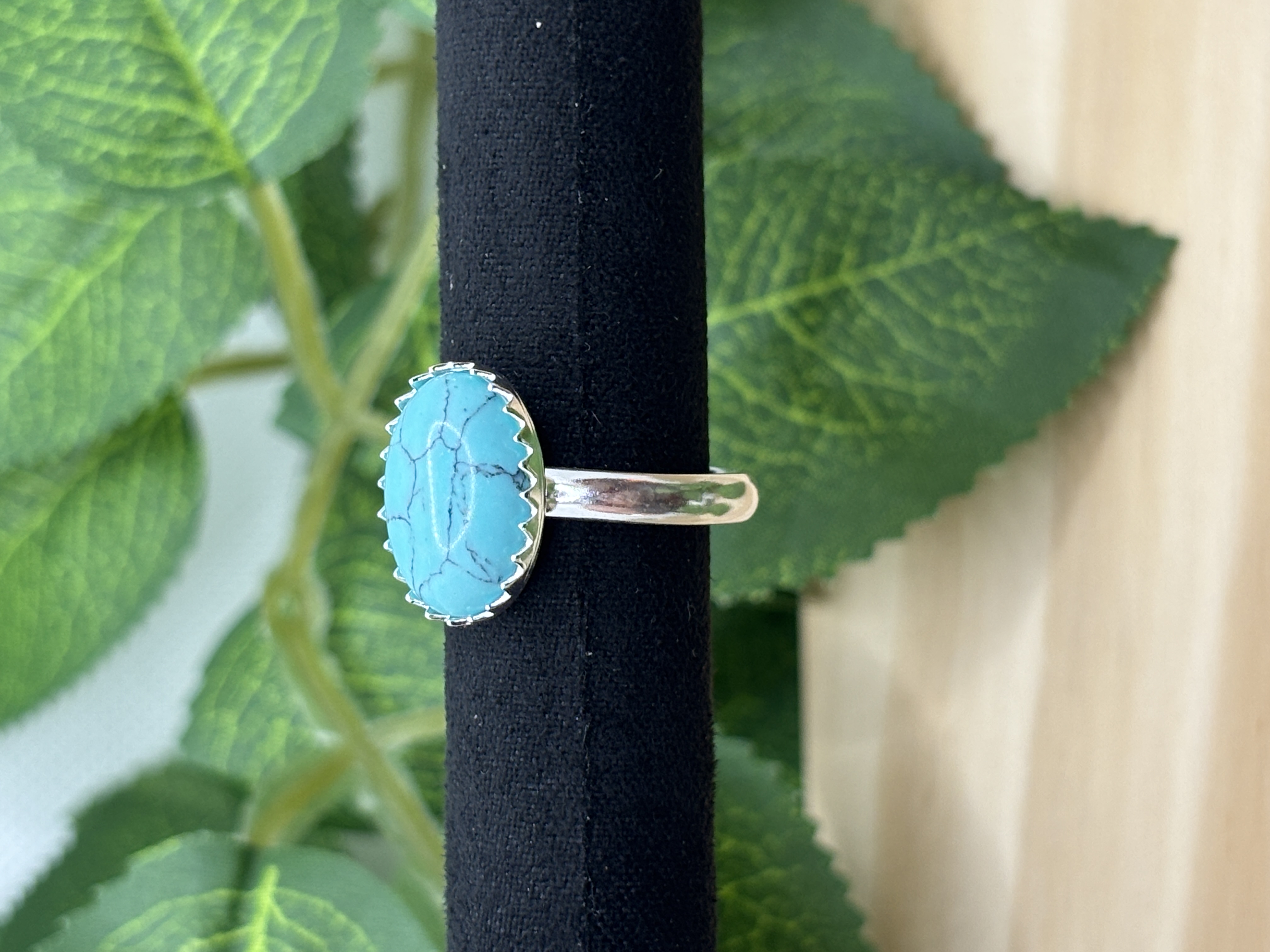 Bague piques en turquoise