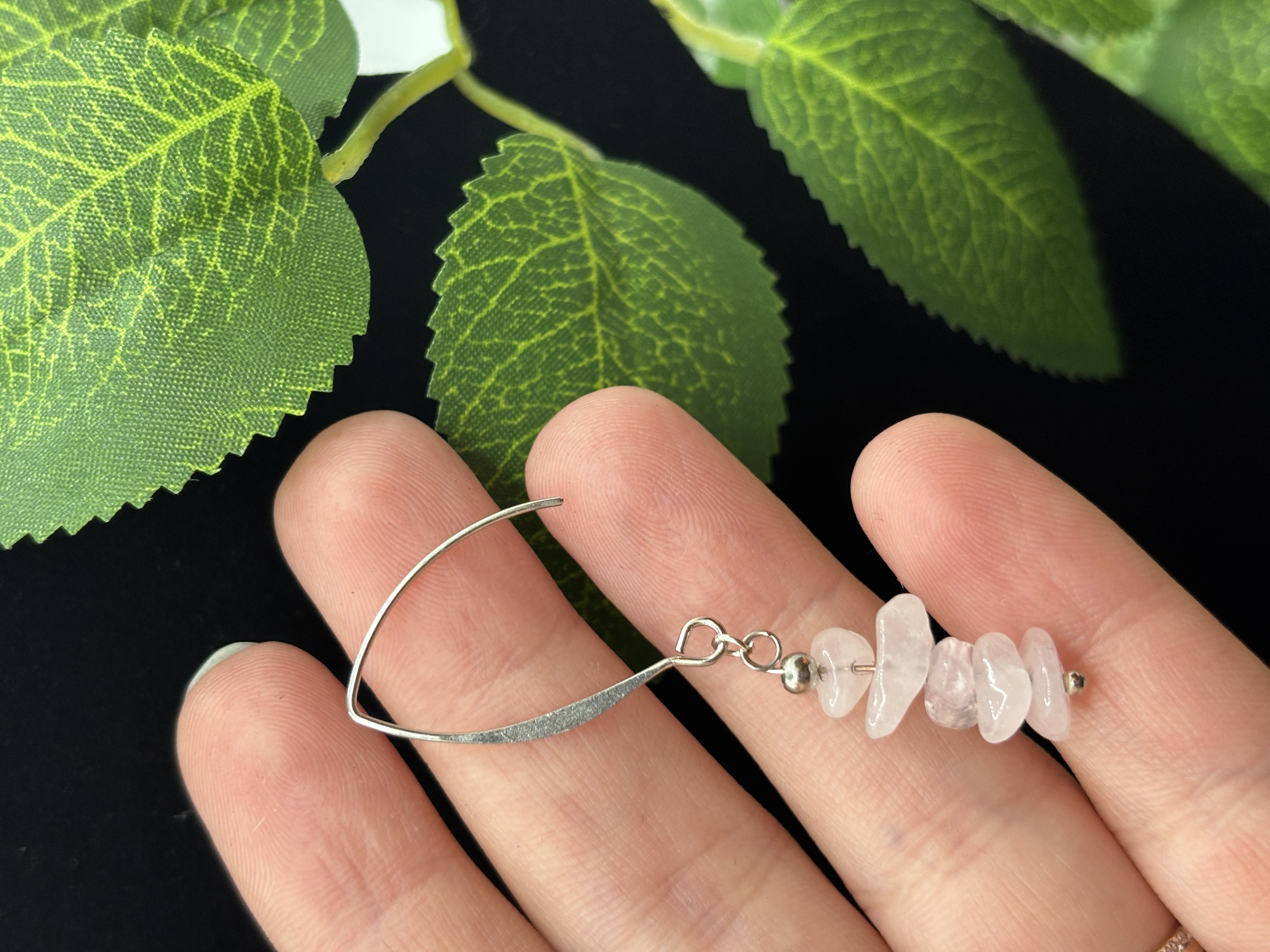 Boucles d'oreilles en quartz rose