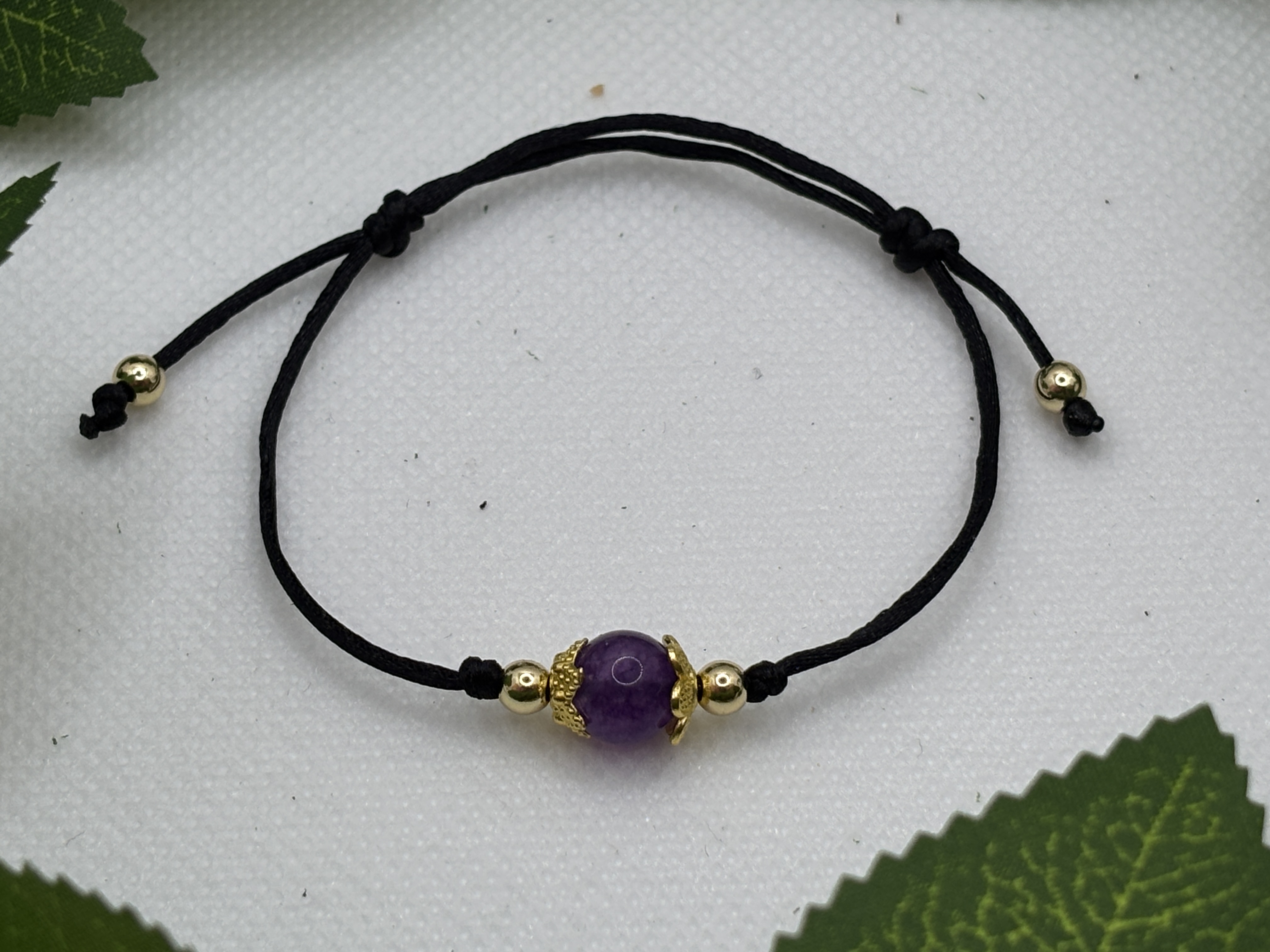 Bracelet cordon en améthyste