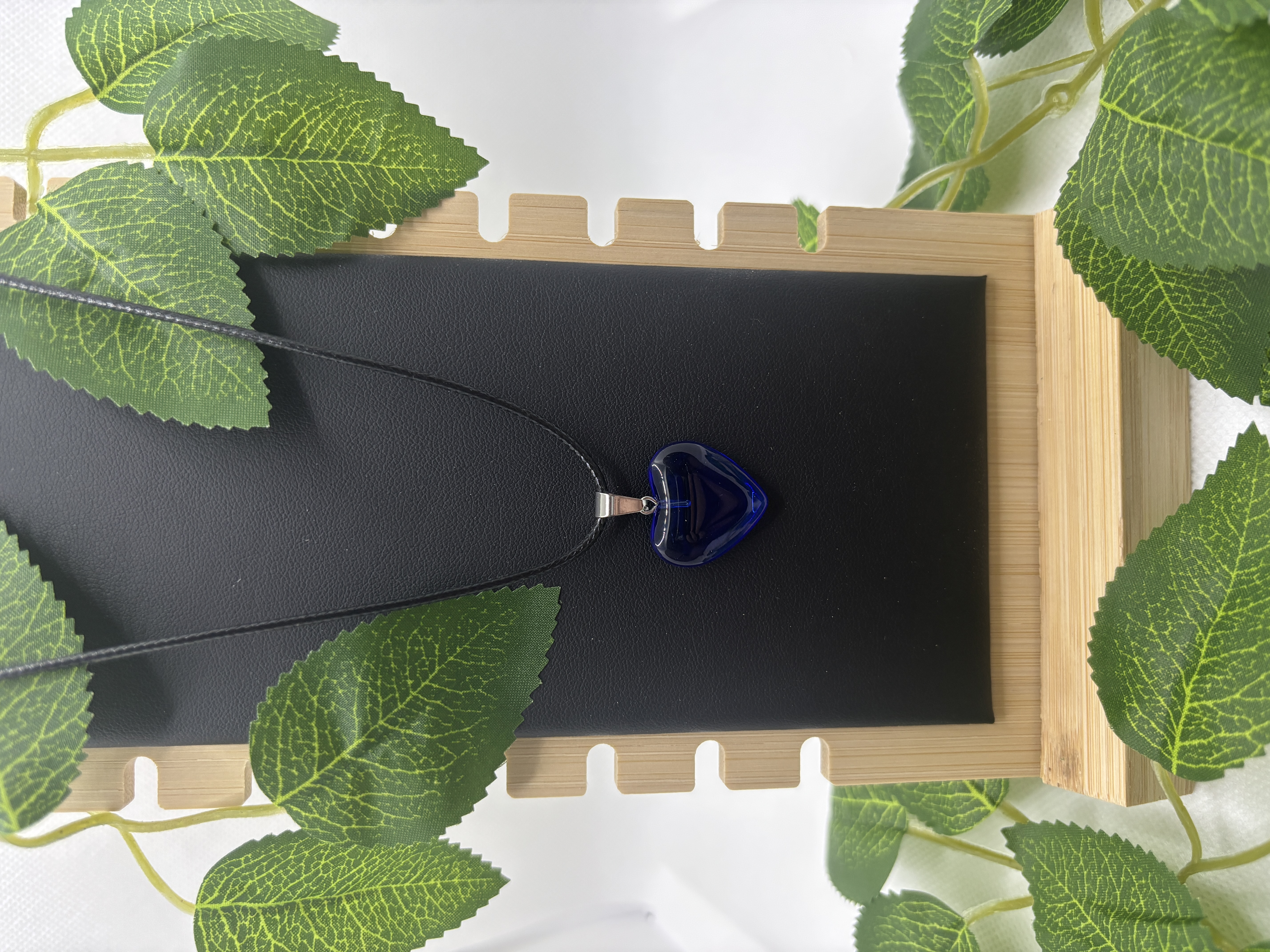 Collier coeur bleu
