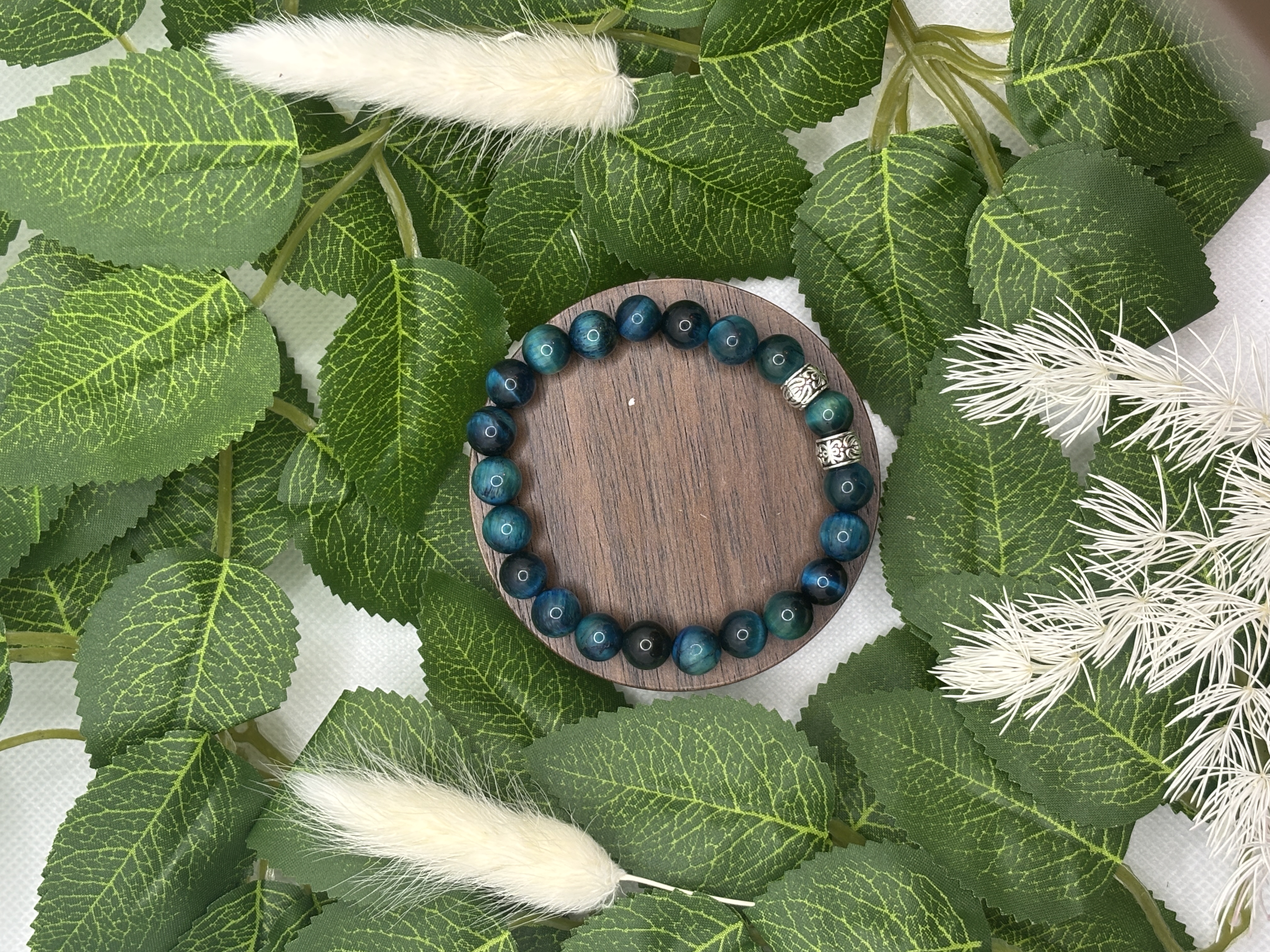 Bracelet Oeil du Tigre Bleu AA