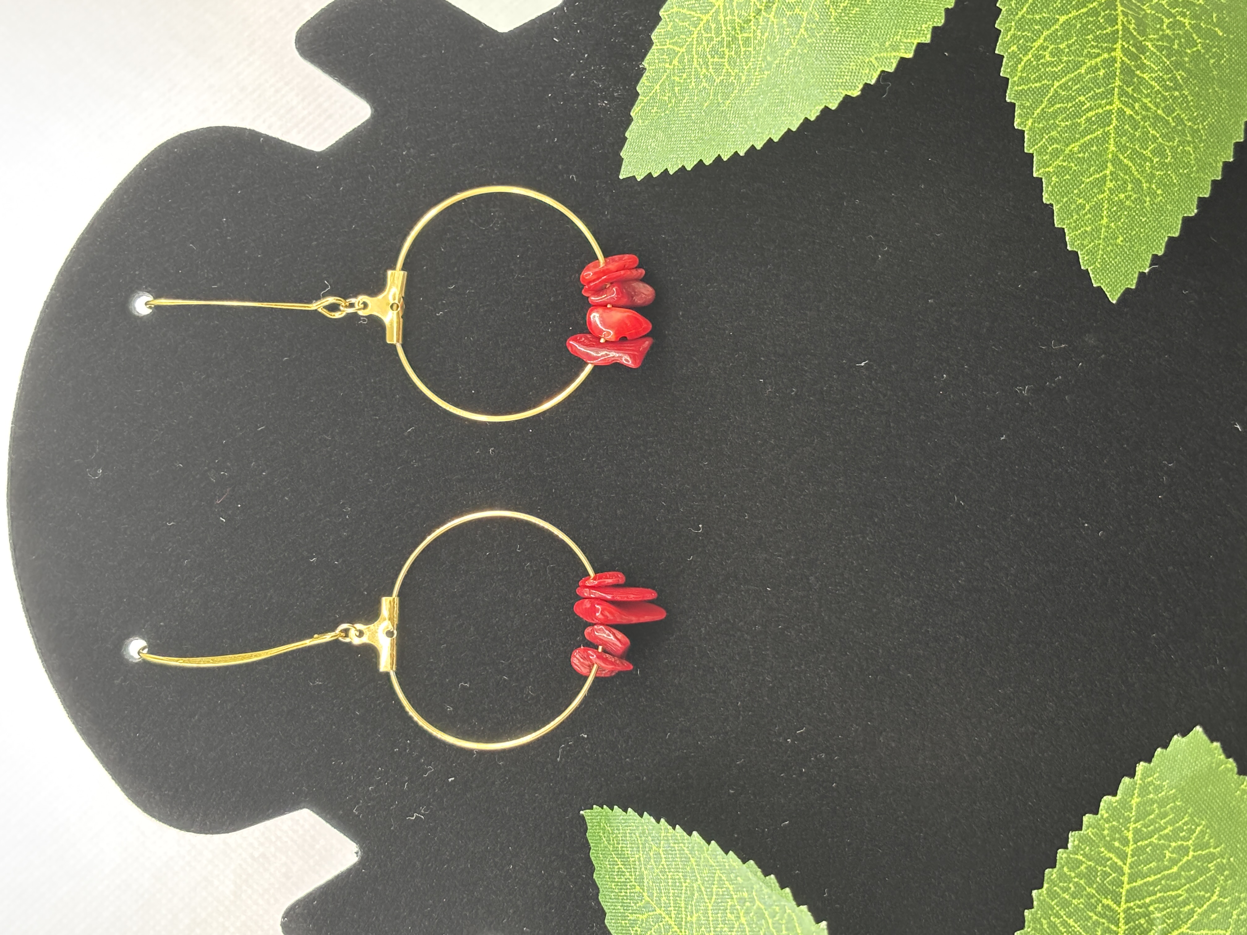 Boucles d'oreilles en corail