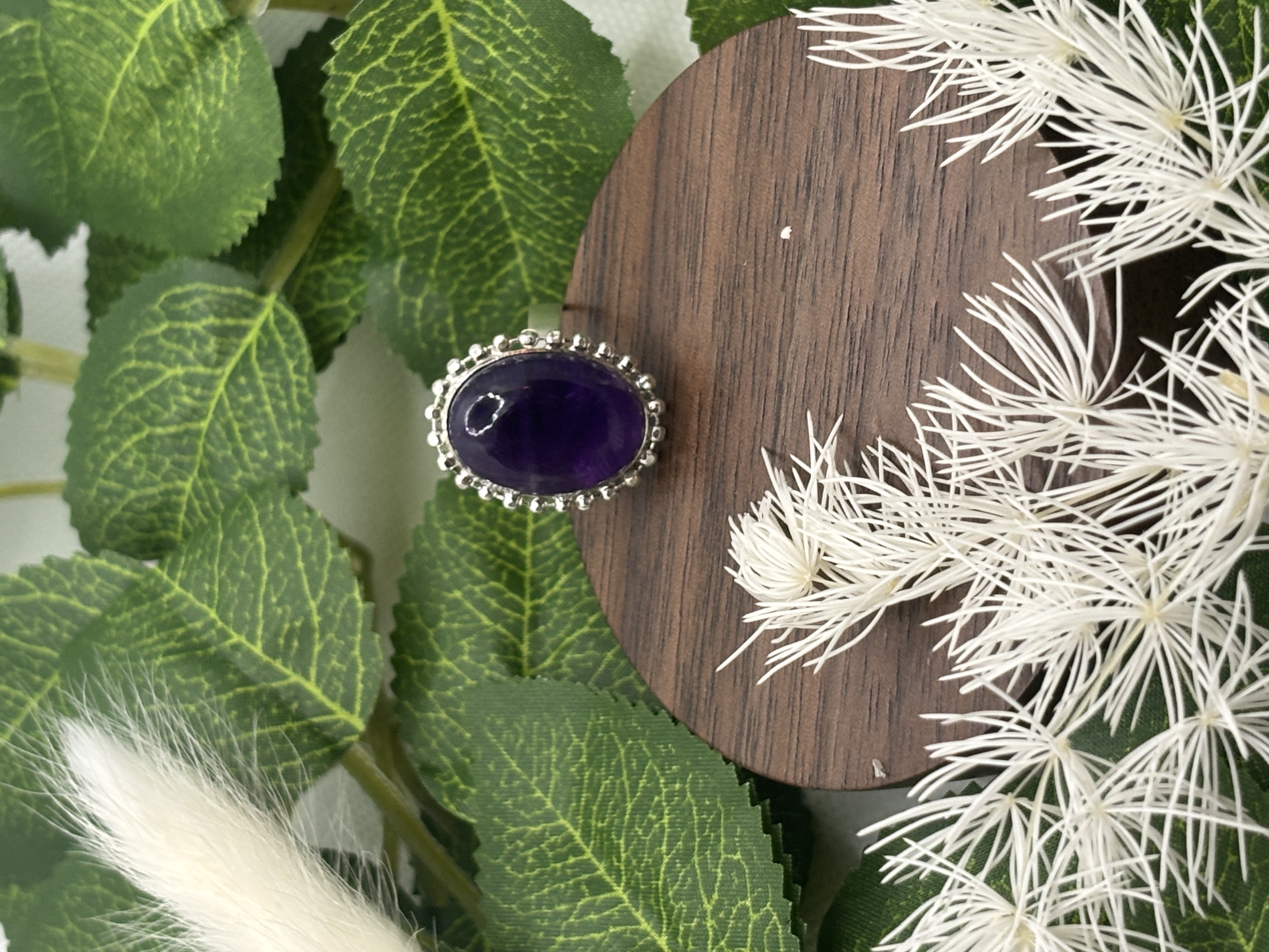 Bague réglable en Améthyste