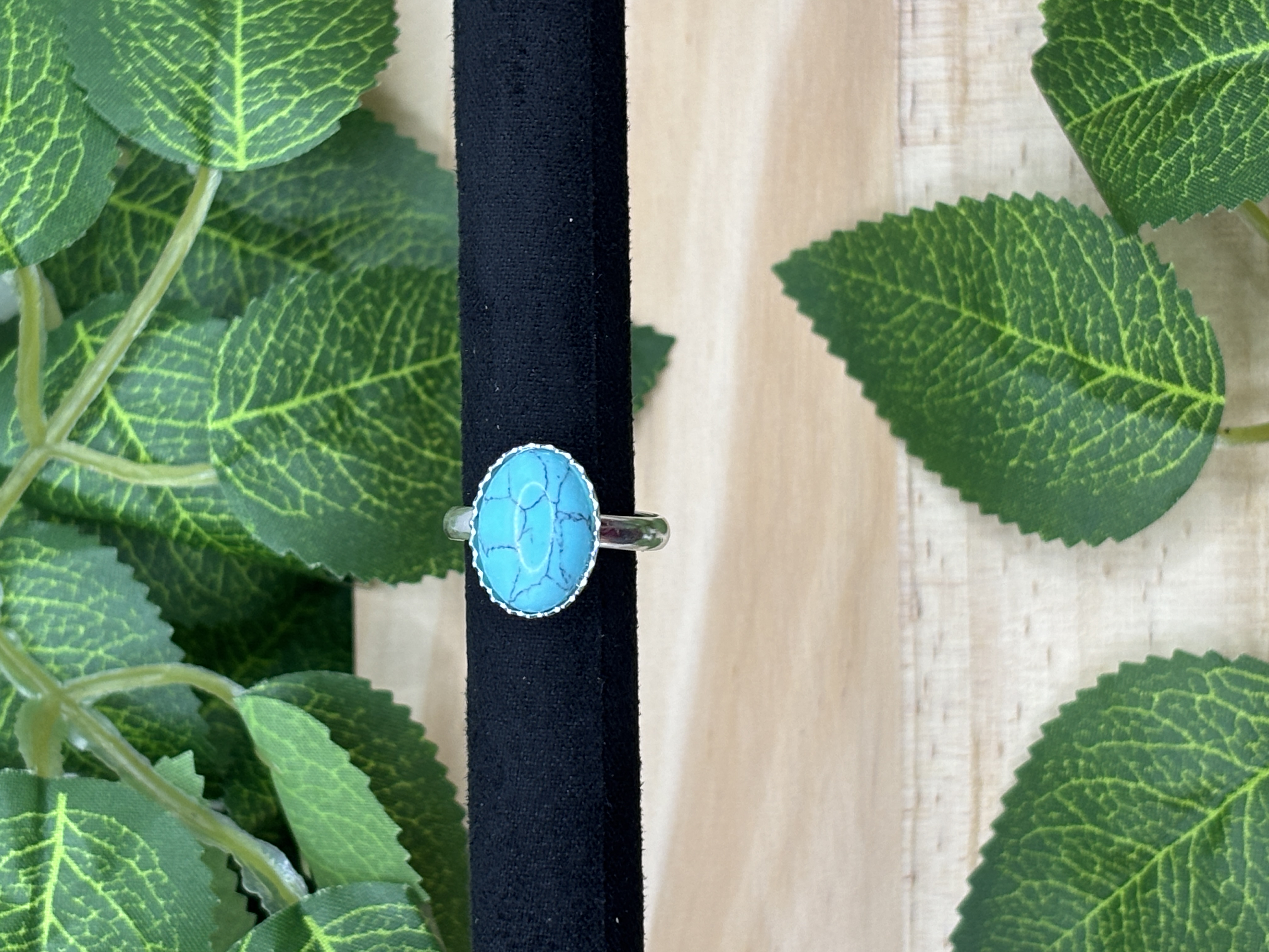 Bague piques en turquoise
