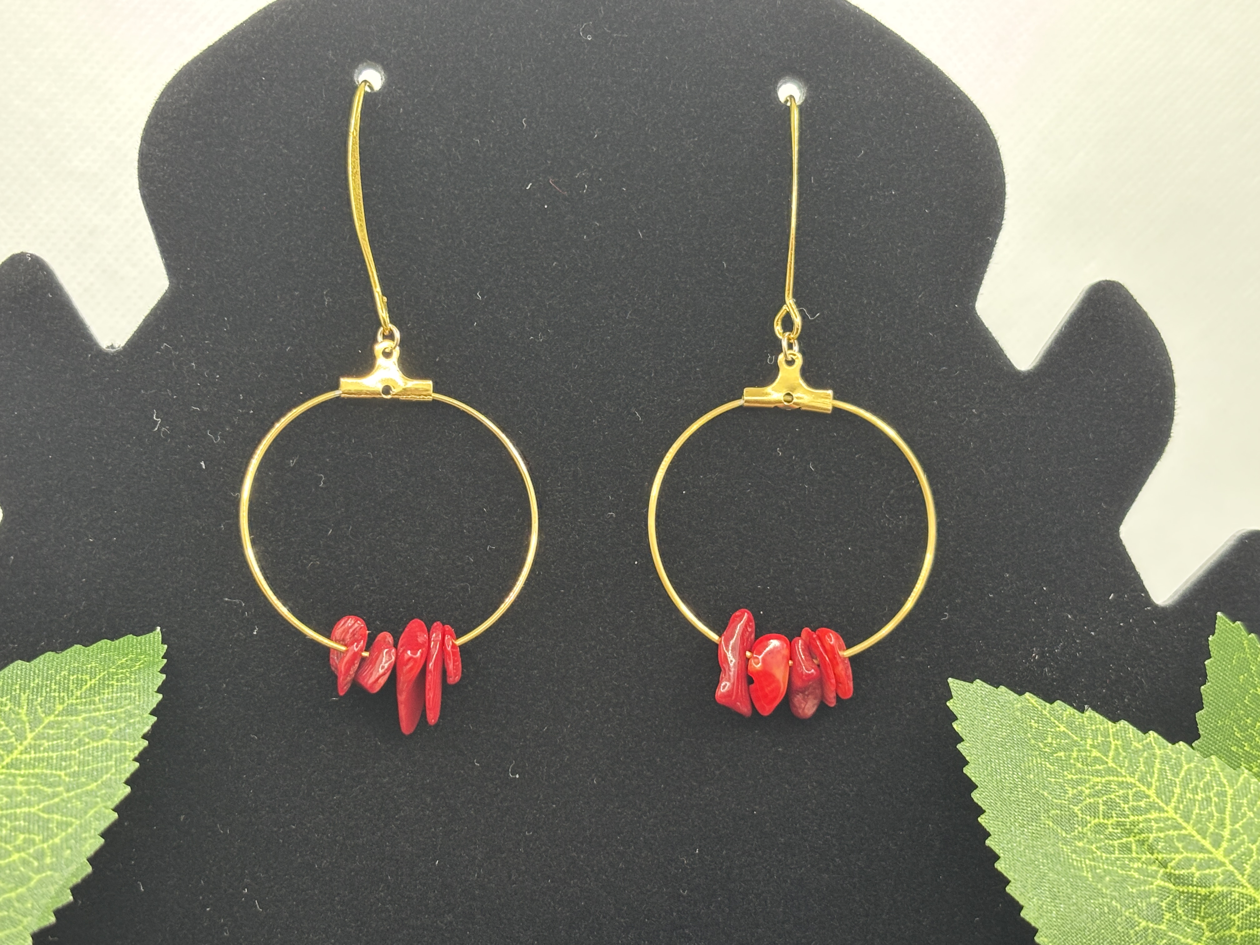 Boucles d'oreilles en corail